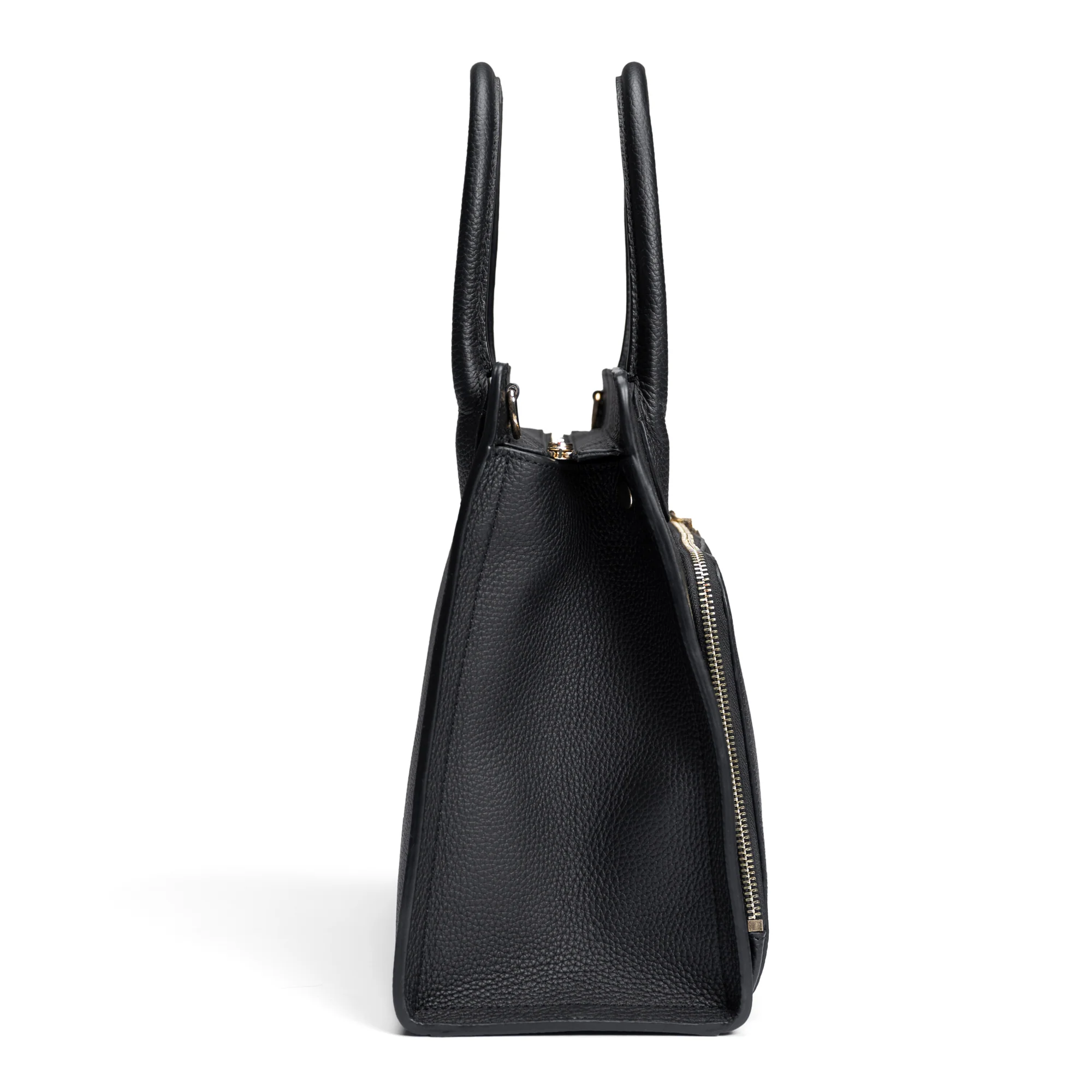 Honoré Nadine black calfskin leather handbag with 13 inch laptop pocket - Image 4