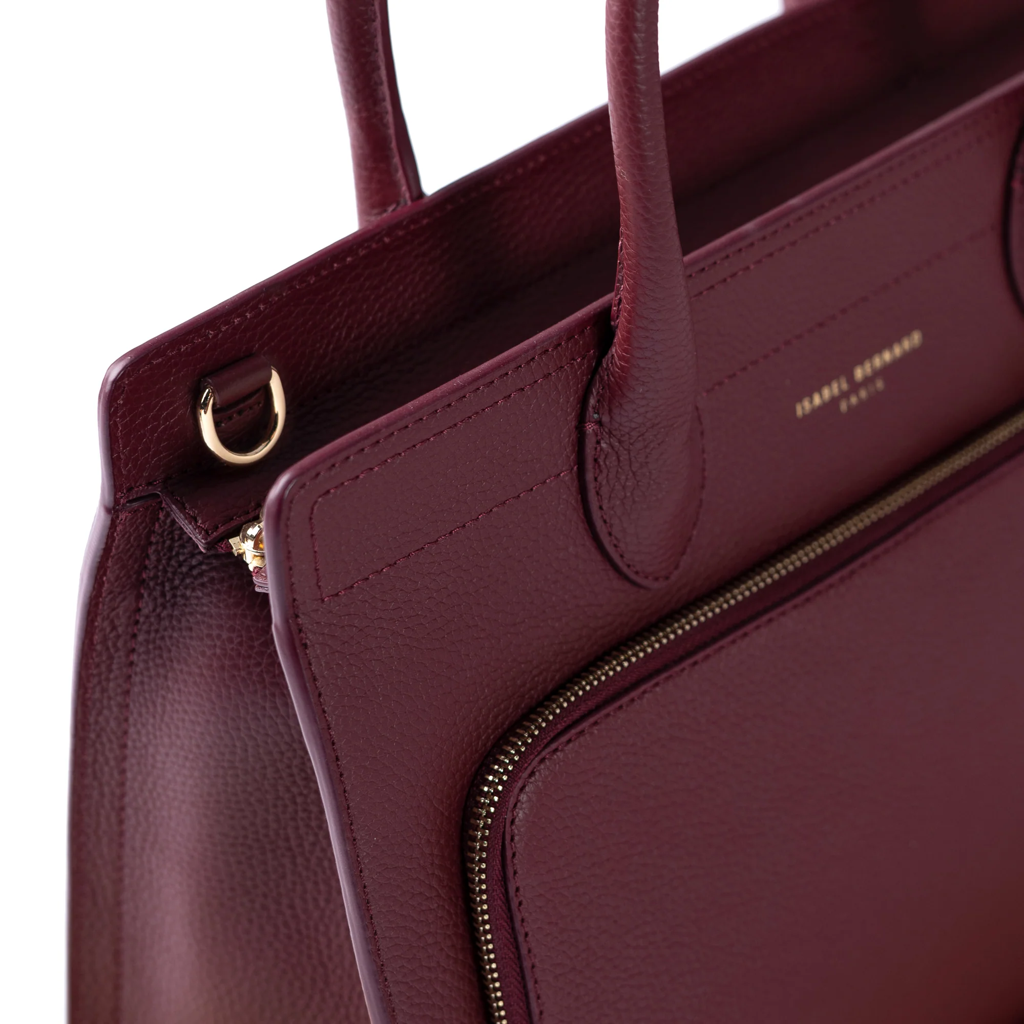 Honoré Nadine bordeaux red calfskin leather handbag with 13 inch laptop pocket - Image 6