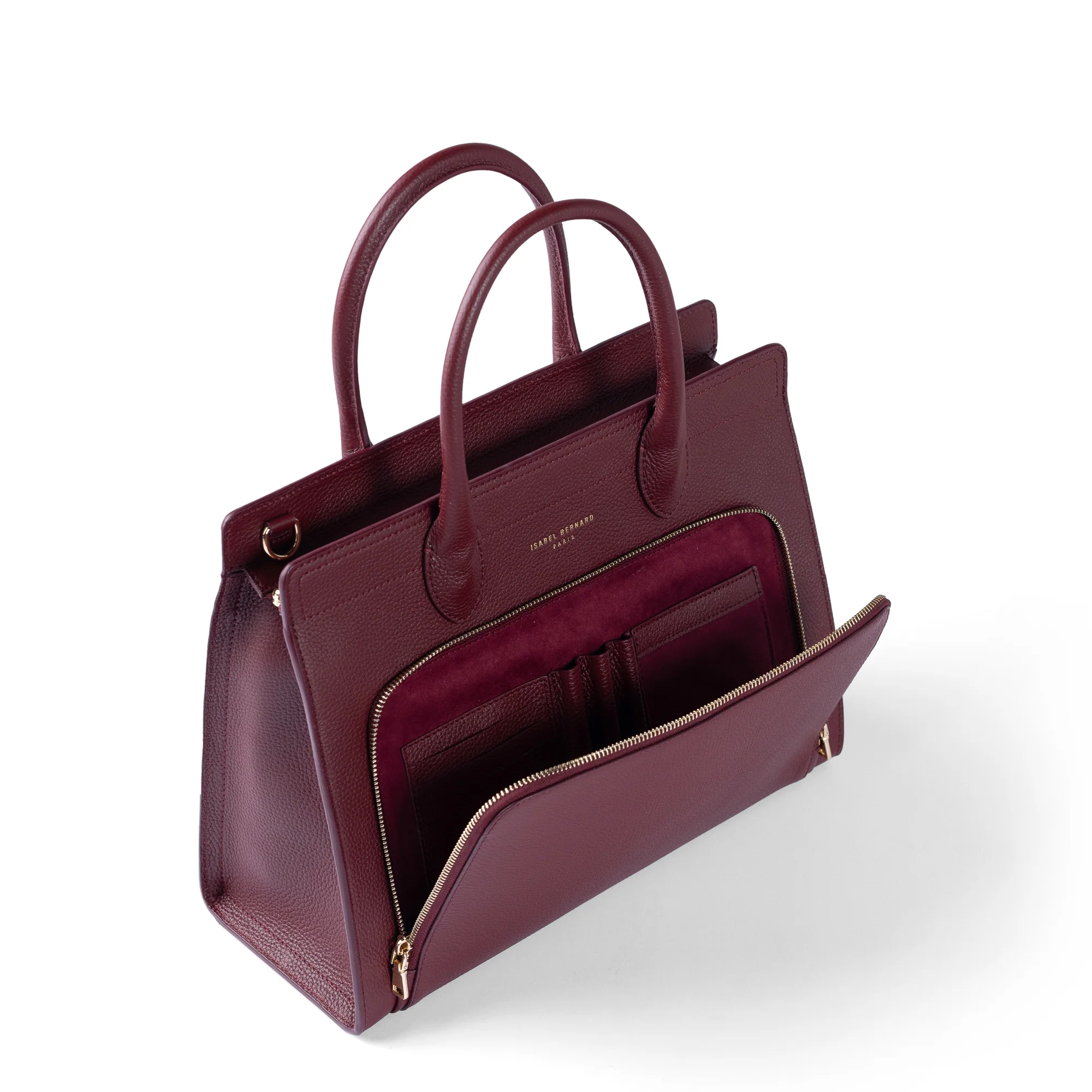 Honoré Nadine bordeaux red calfskin leather handbag with 13 inch laptop pocket - Image 9