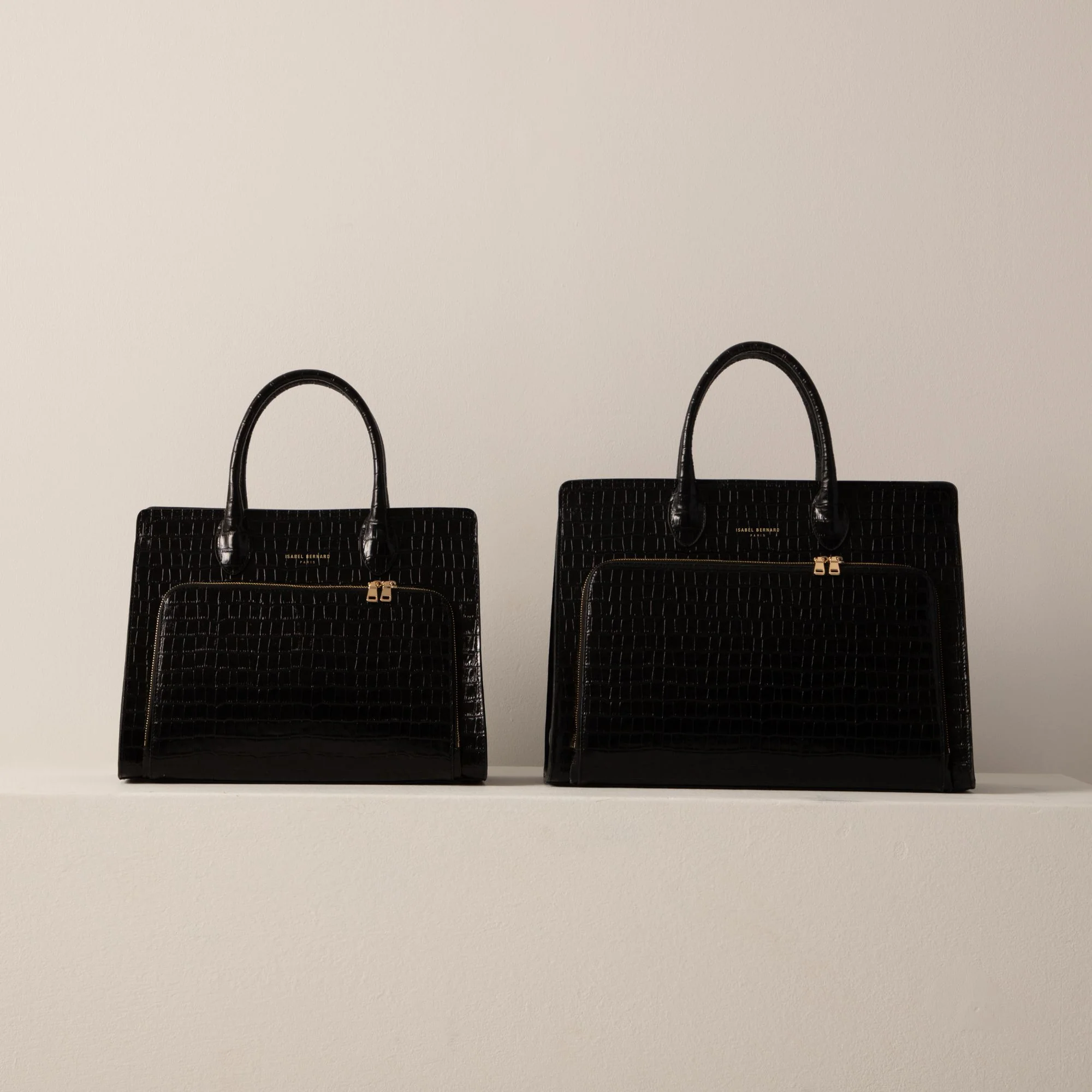 Honoré Nadine croco black leather handbag with 16.4 inch laptop pocket - Image 8
