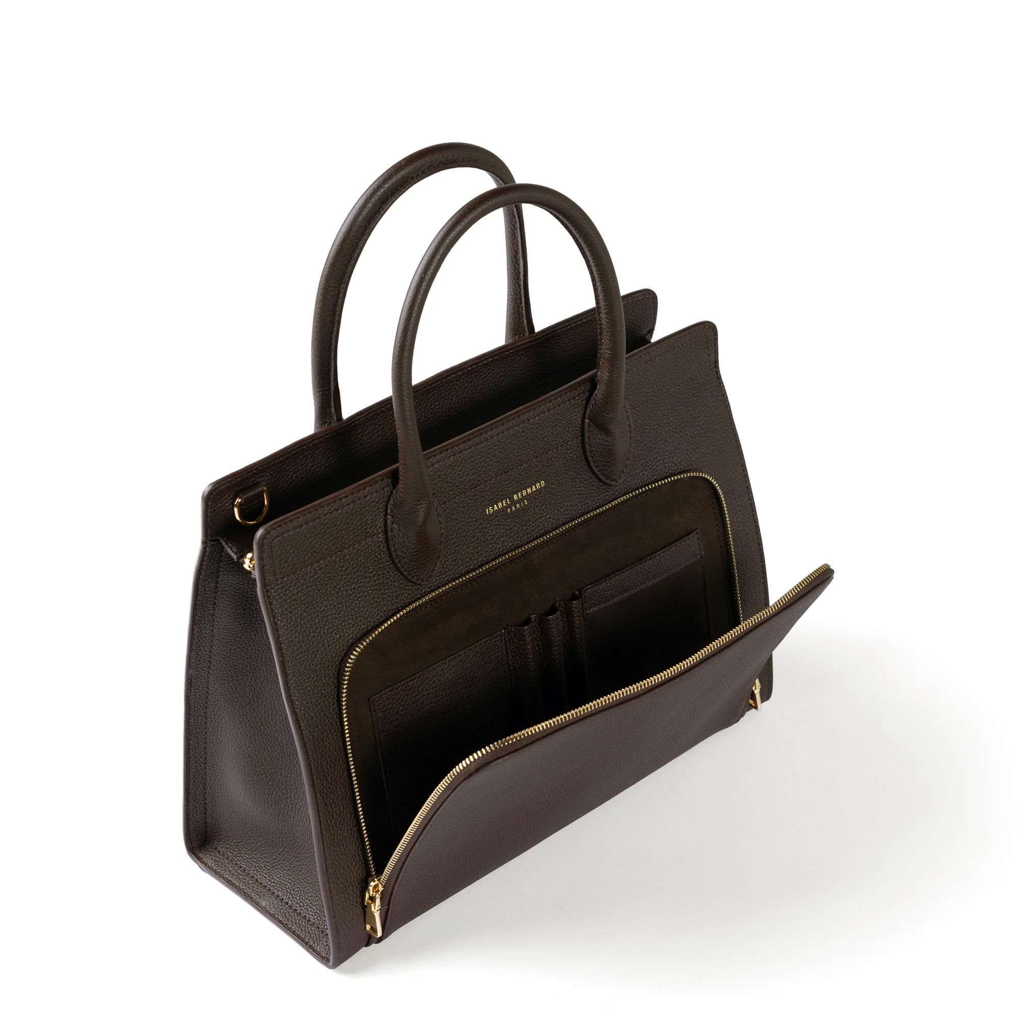 Honoré Nadine brown calfskin leather handbag with 13 inch laptop pocket - Image 9