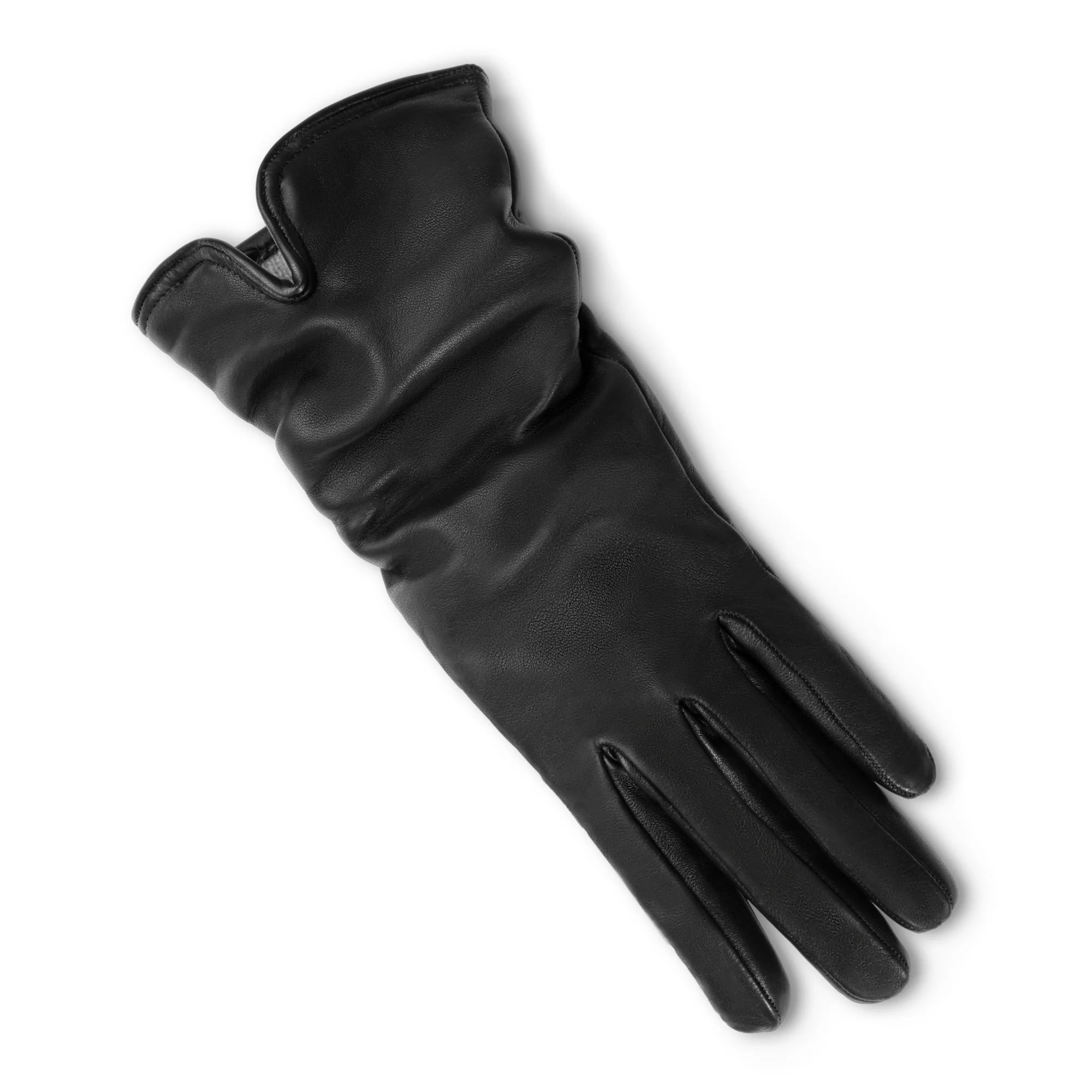 Honoré Sylvie black goatskin leather gloves - Image 8
