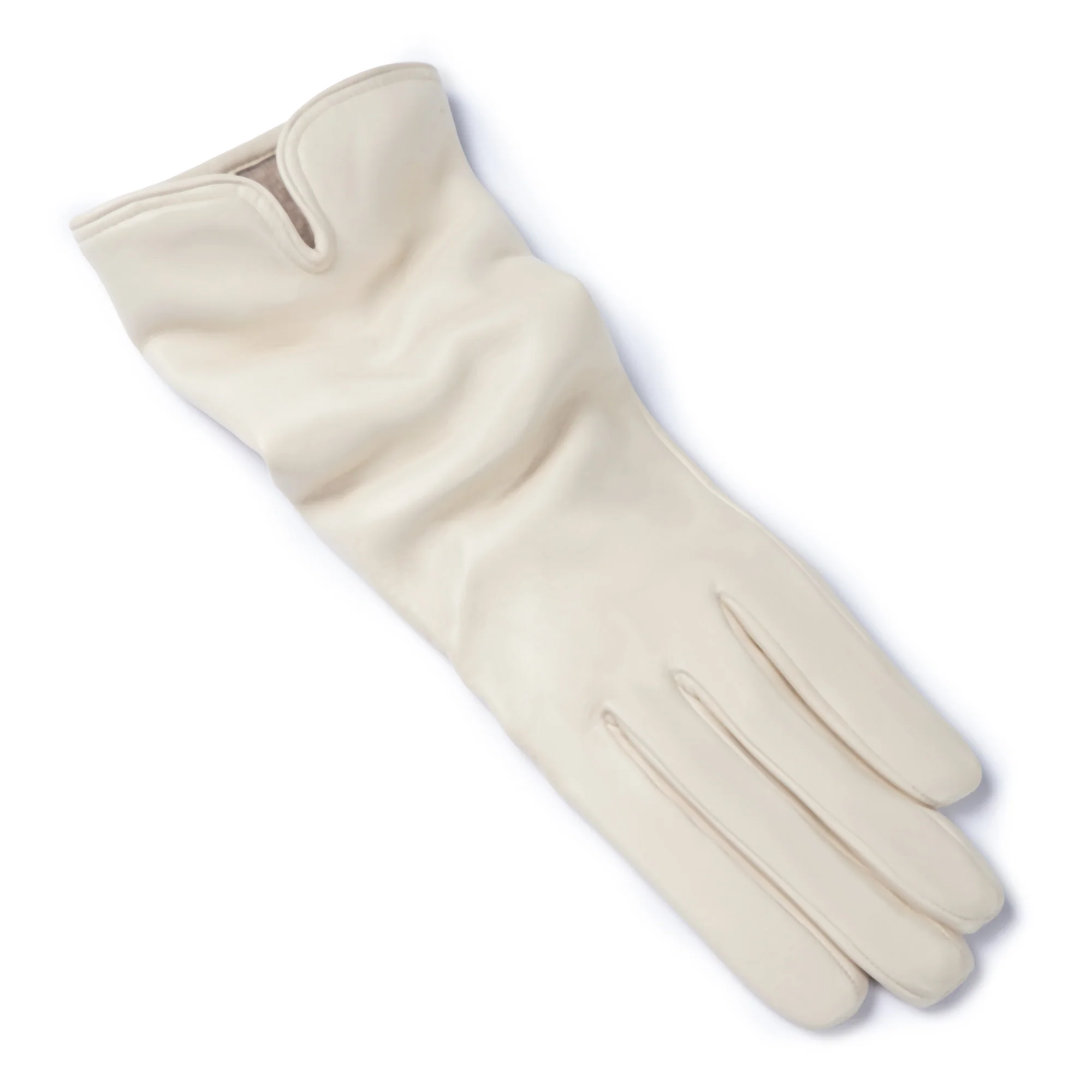 Honoré Sylvie cream goatskin leather gloves - Image 8