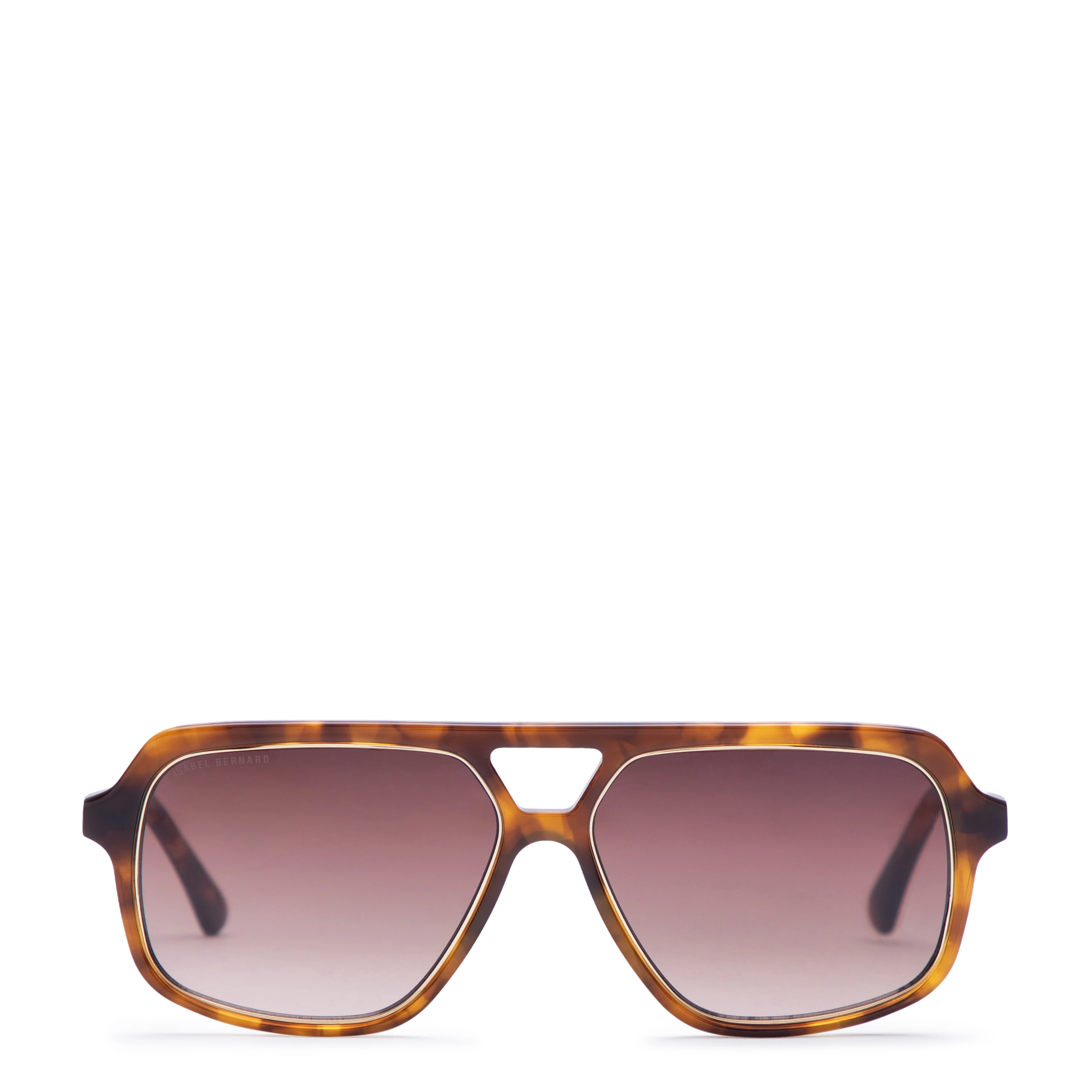 La Villette Camille brown tortoise aviator sunglasses with brown lenses - Image 4