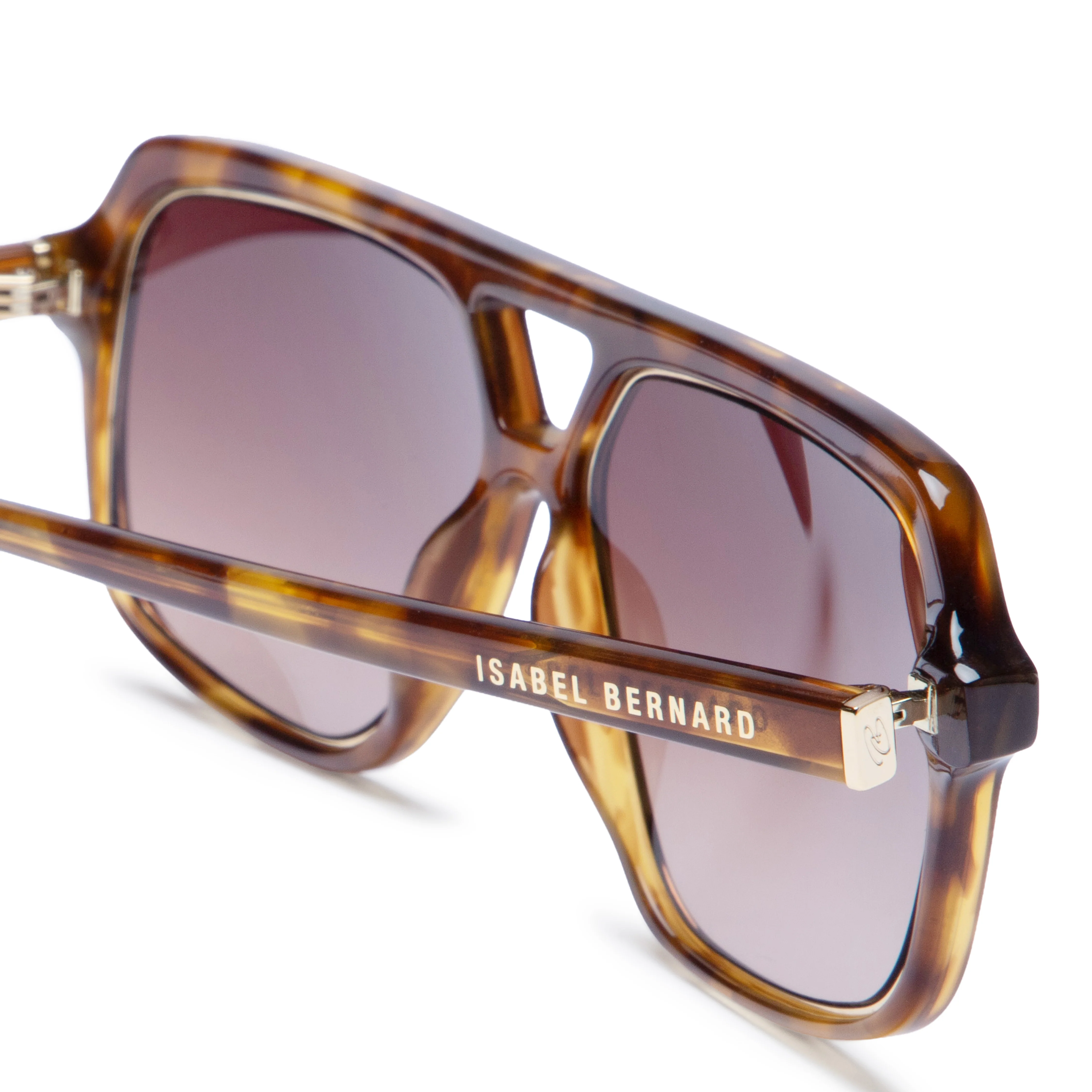 La Villette Camille brown tortoise aviator sunglasses with brown lenses - Image 7