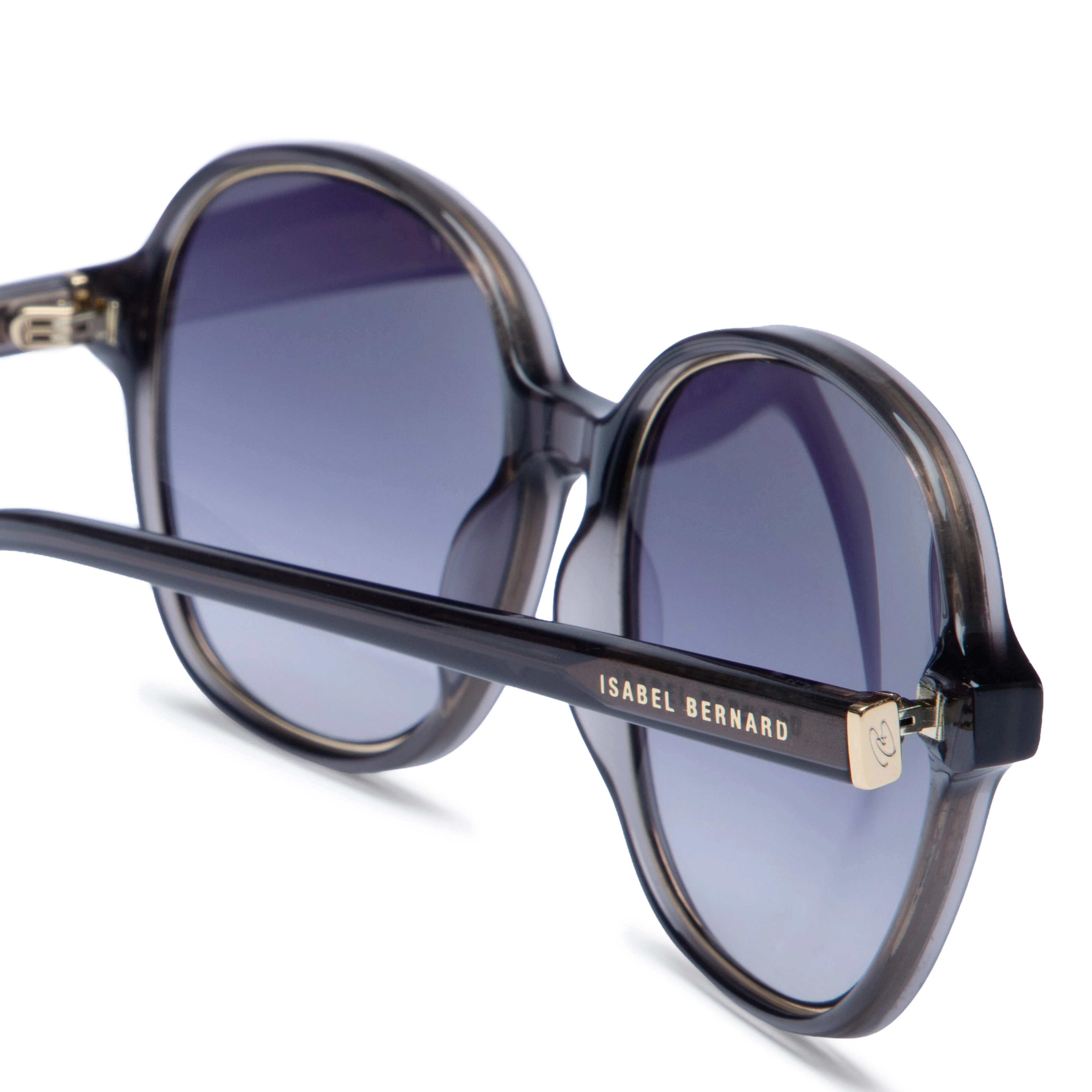 La Villette Eva transparent grey oval sunglasses with blue lenses - Image 7