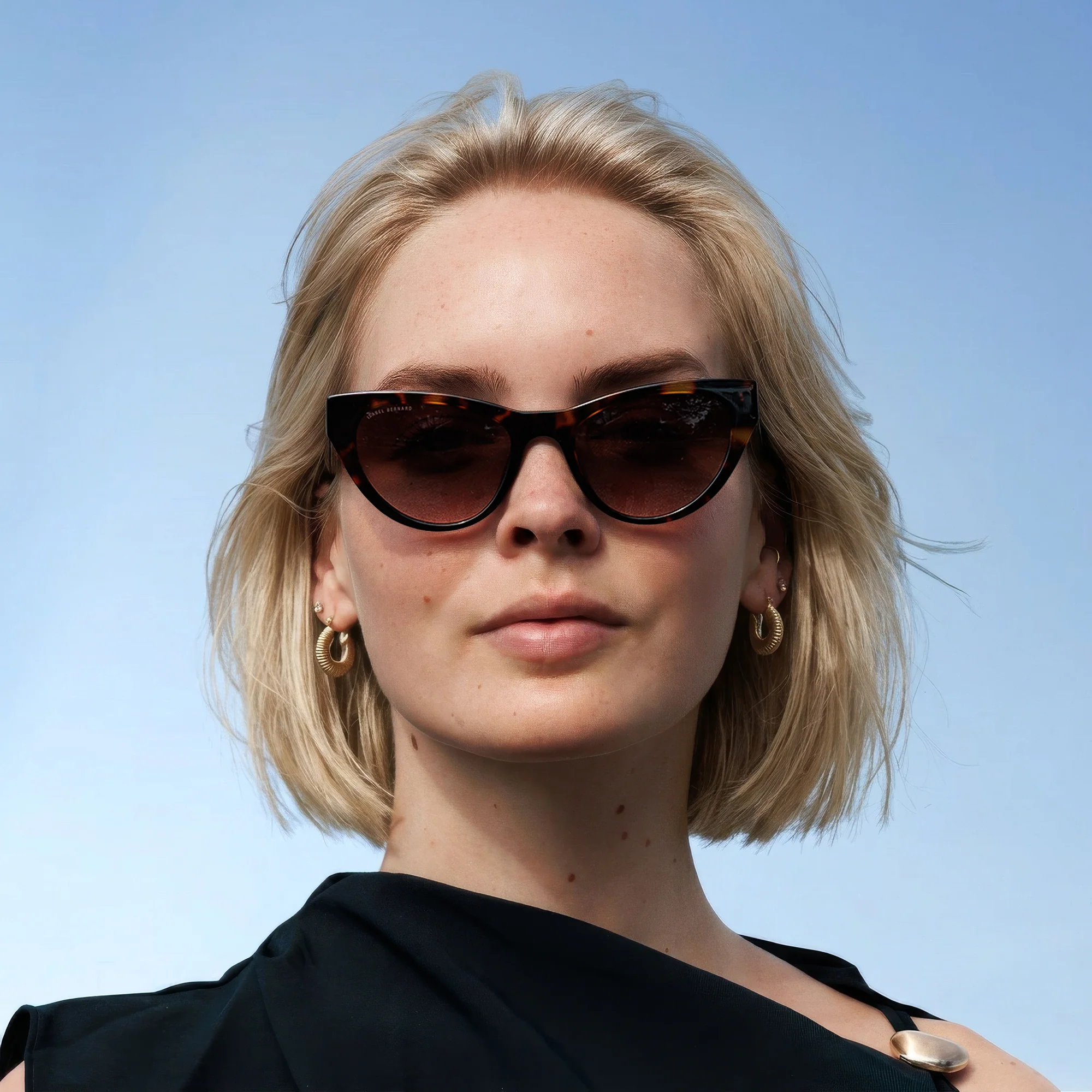 La Villette Lucie brown tortoise cat eye sunglasses with brown lenses - Image 3