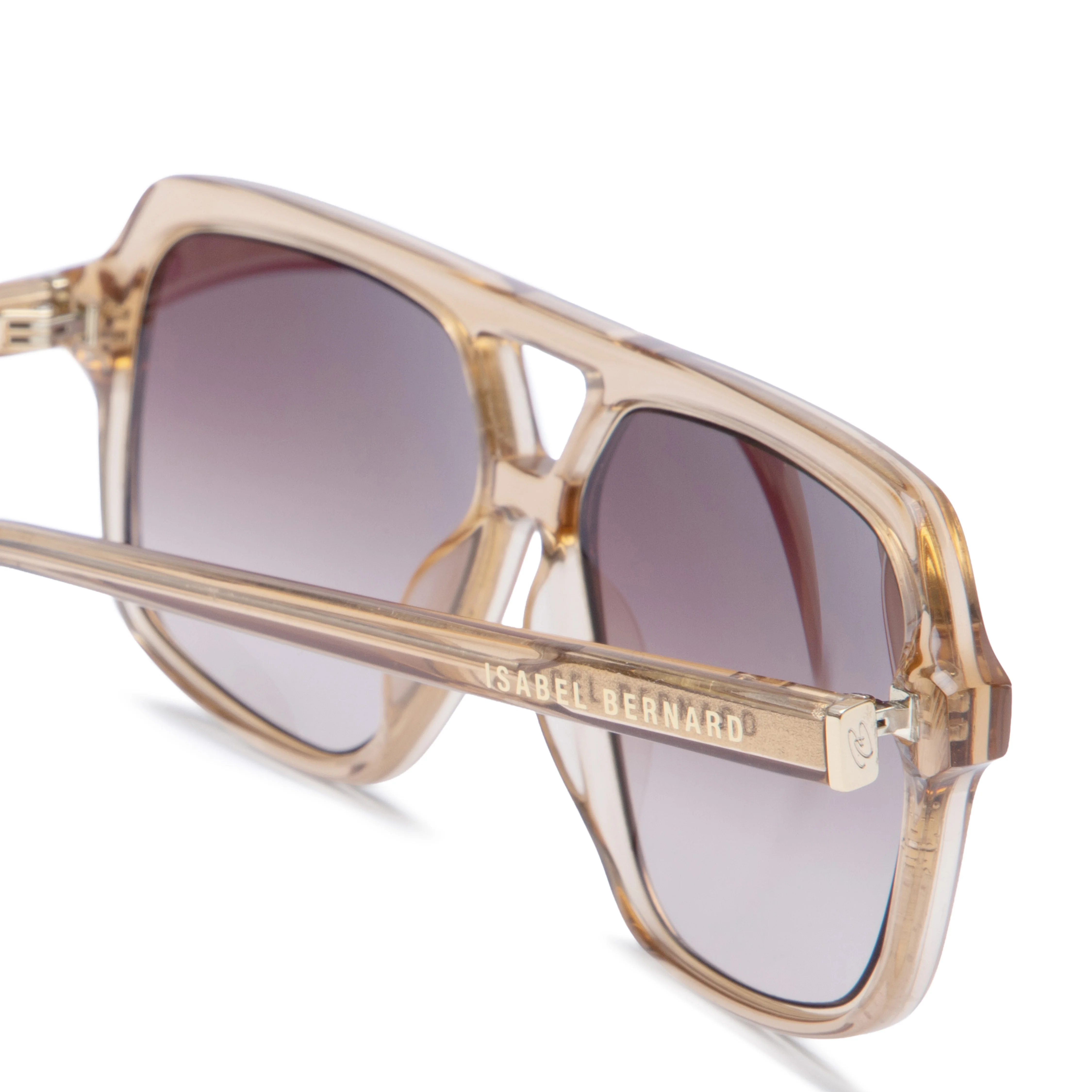 La Villette Camille transparent aviator sunglasses with brown lenses - Image 7