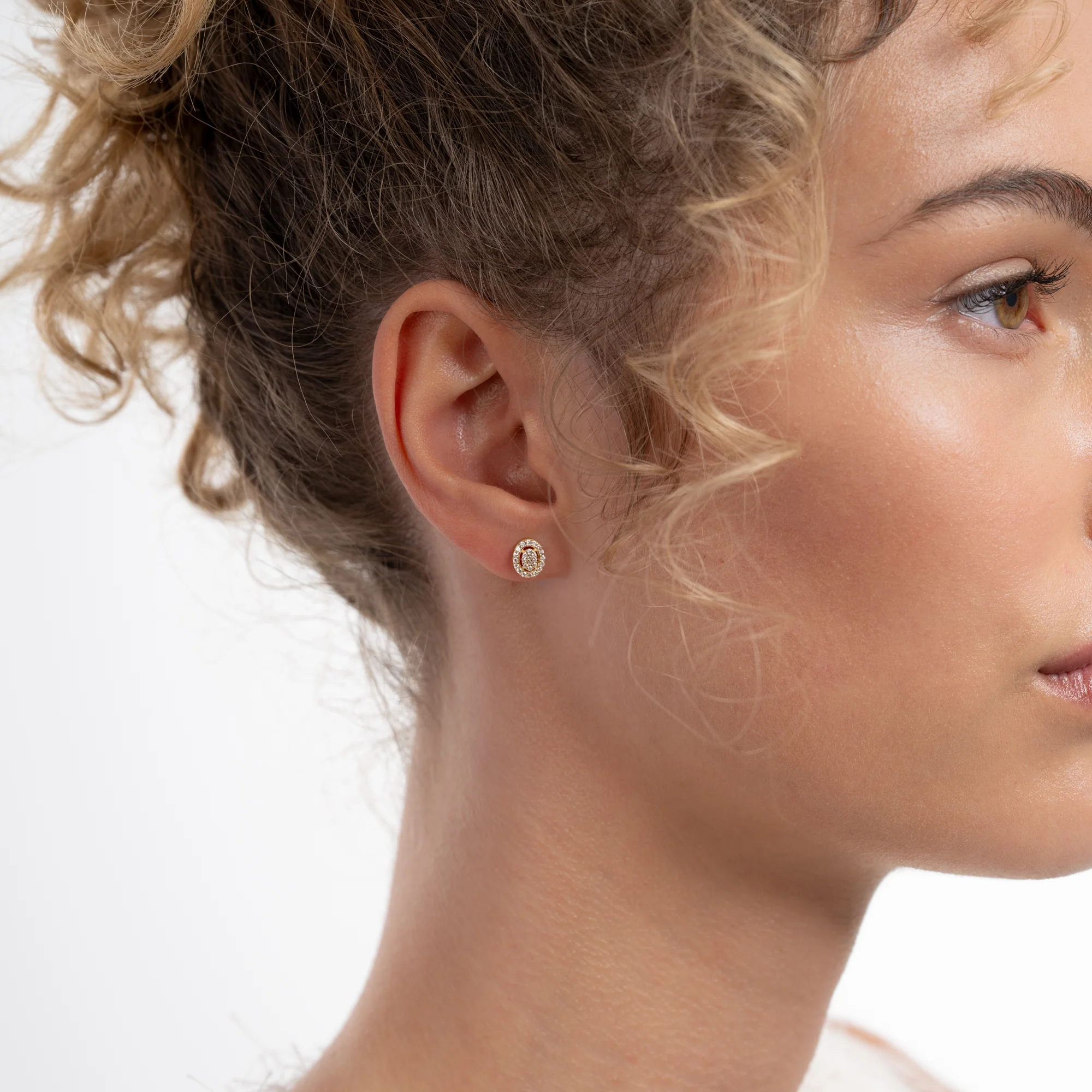Le Marais Anne 14 Karat Gold Earrings With Zirconia Stones - Image 3