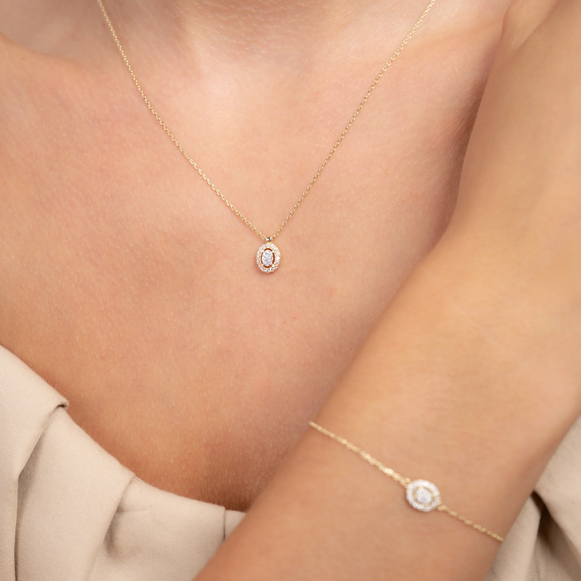 Le Marais Anne 14 Karat Gold Necklace With Zirconia Stones - Image 3