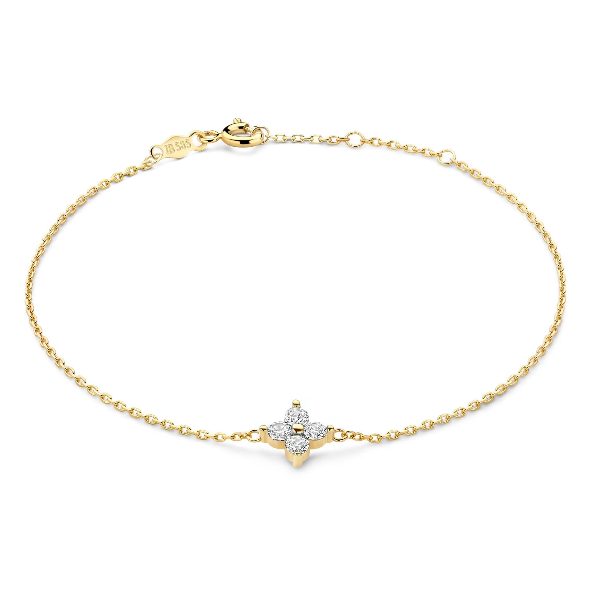 Le Marais Audrey 14 Karat Gold Bracelet With Zirconia Stones