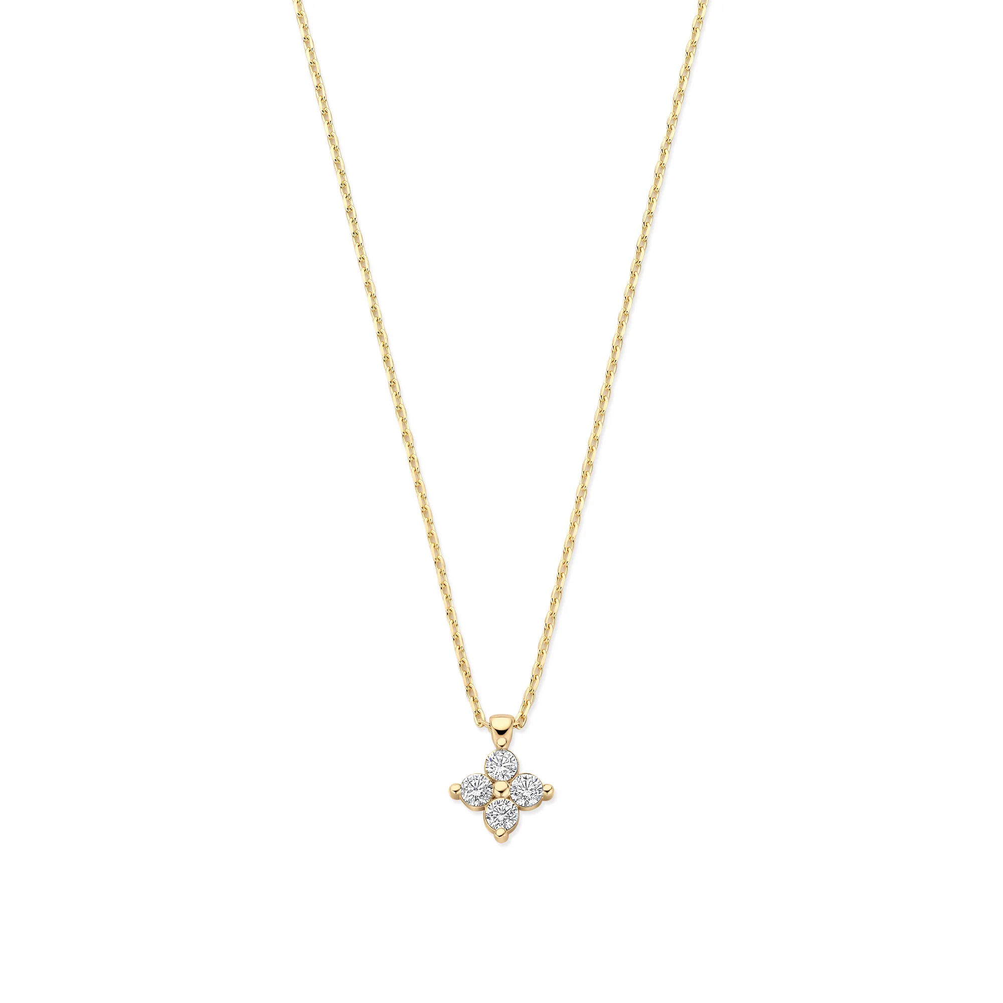 Le Marais Audrey 14 Karat Gold Necklace With Zirconia Stones