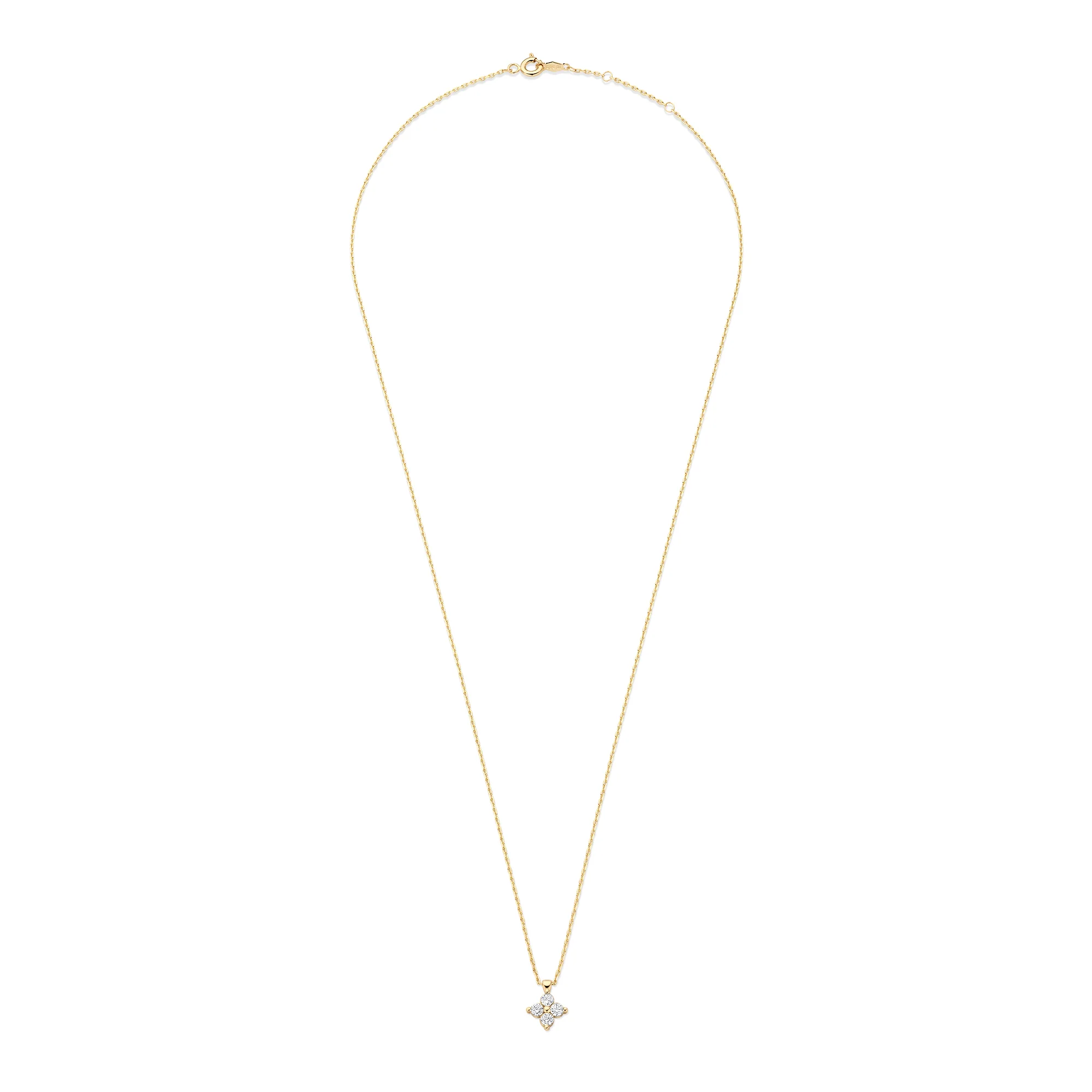 Le Marais Audrey 14 Karat Gold Necklace With Zirconia Stones - Image 4