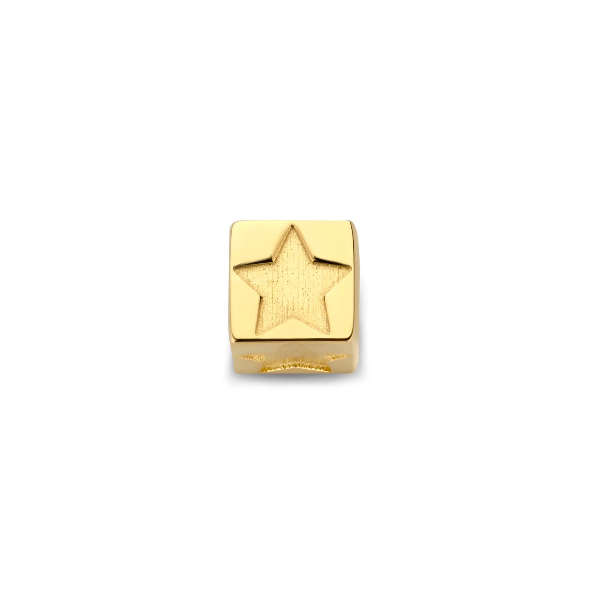 Le Marais Felie 14 karat gold cube charm with star