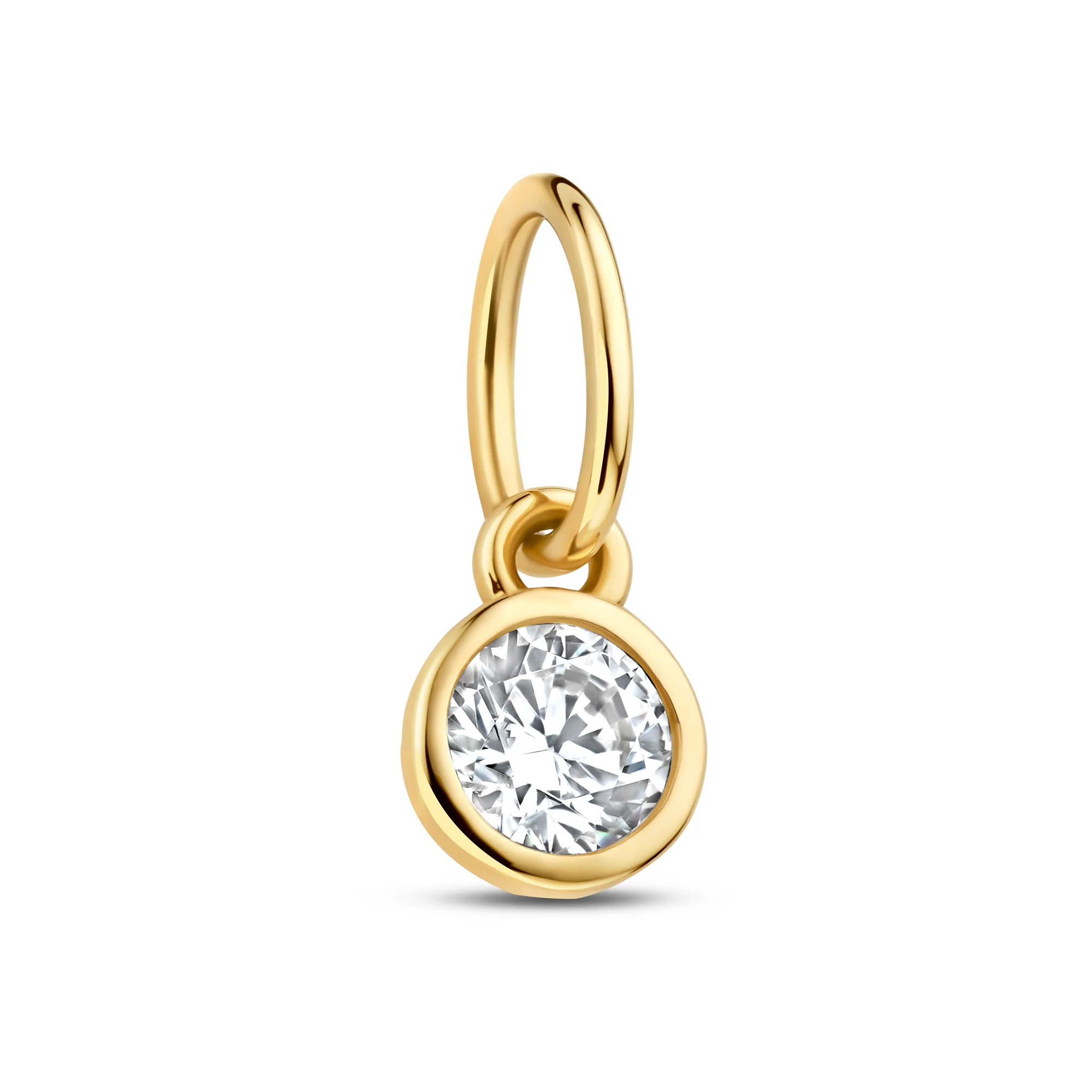 Le Marais Round Zirconia 14 karat gold charm - Image 6