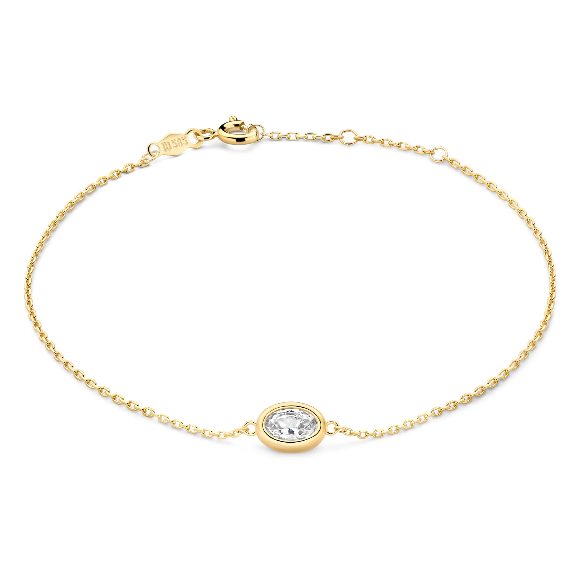 Le Marais Sophie 14 Karat Gold Bracelet With Zirconia Stone