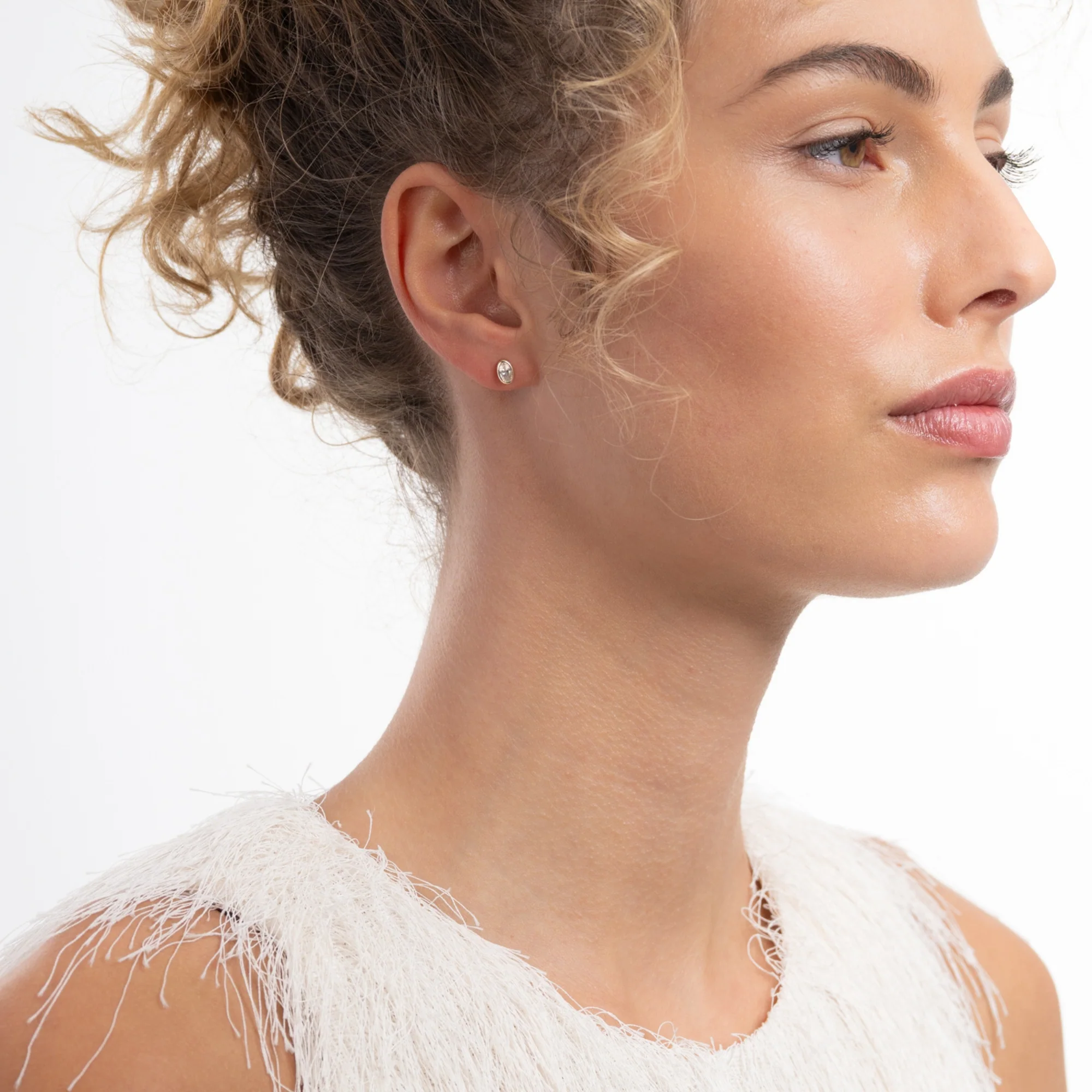 Le Marais Sophie 14 Karat Gold Earrings With Zirconia Stone - Image 4