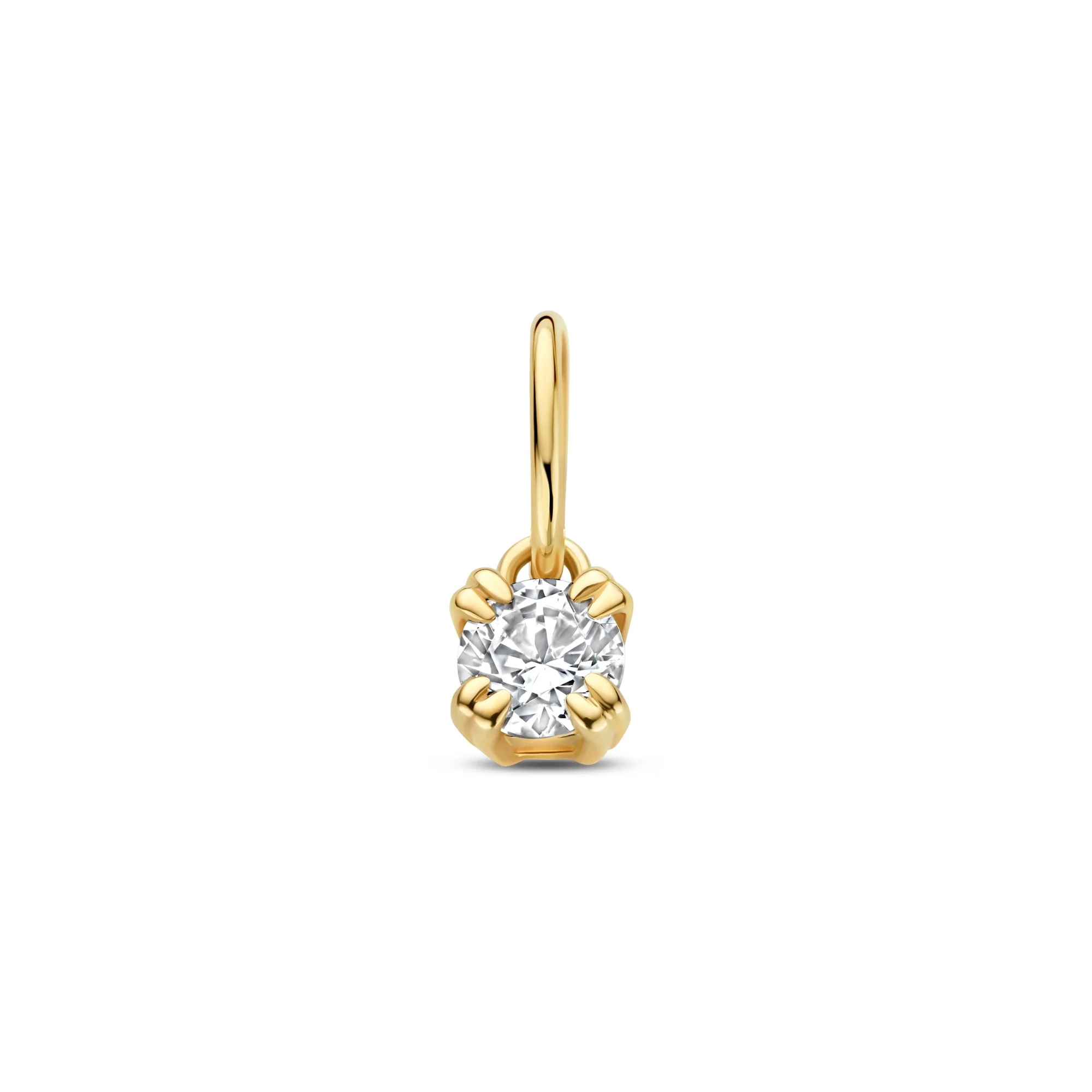 Le Marais Square Zirconia 14 karat gold charm