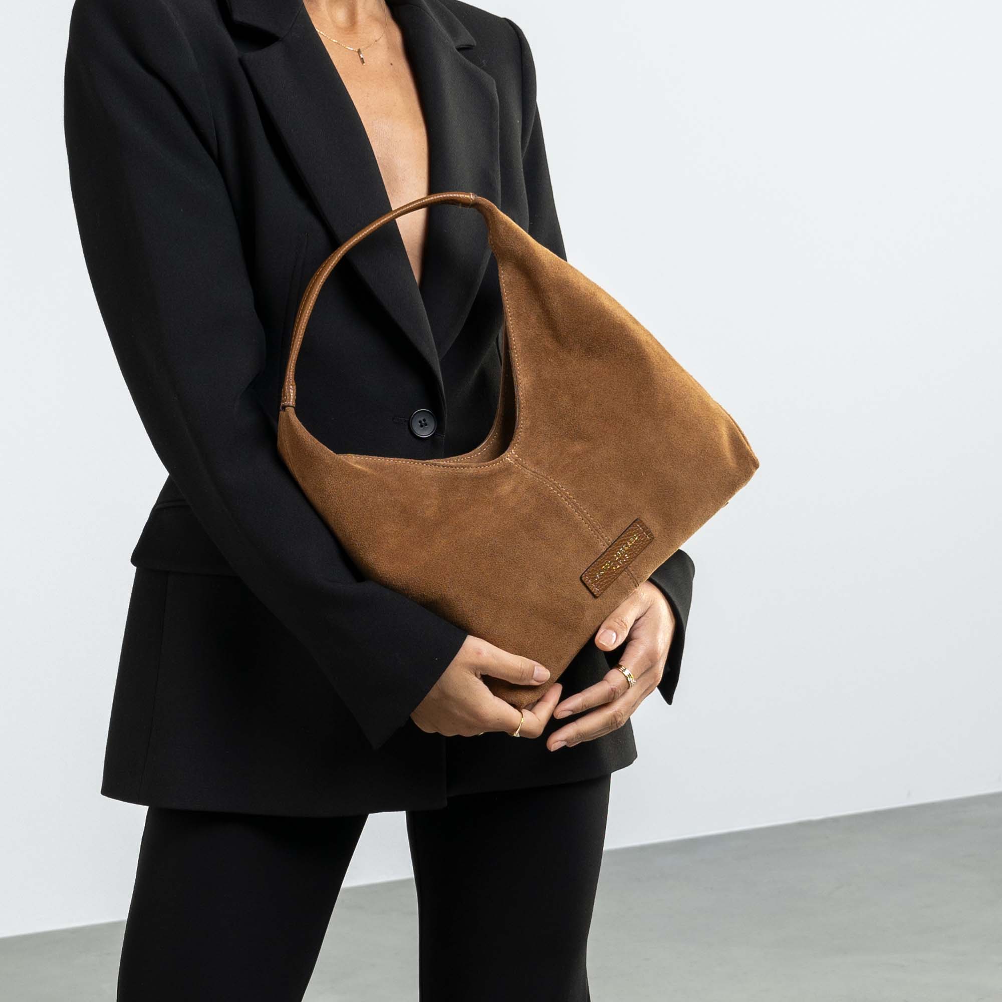 Honoré Grace mini brown suede handbag - Image 3