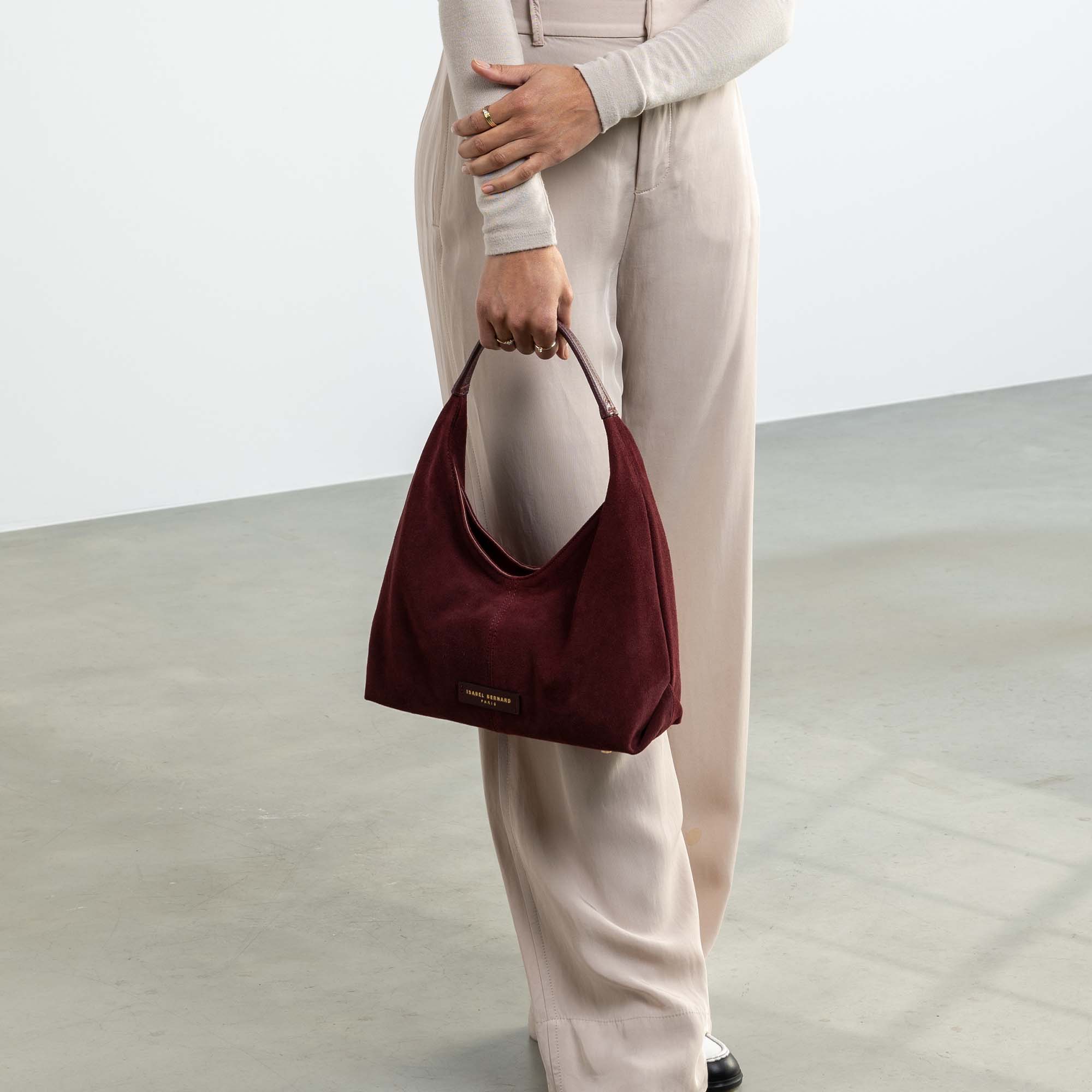 Honoré Grace mini bordeaux red suede handbag - Image 2