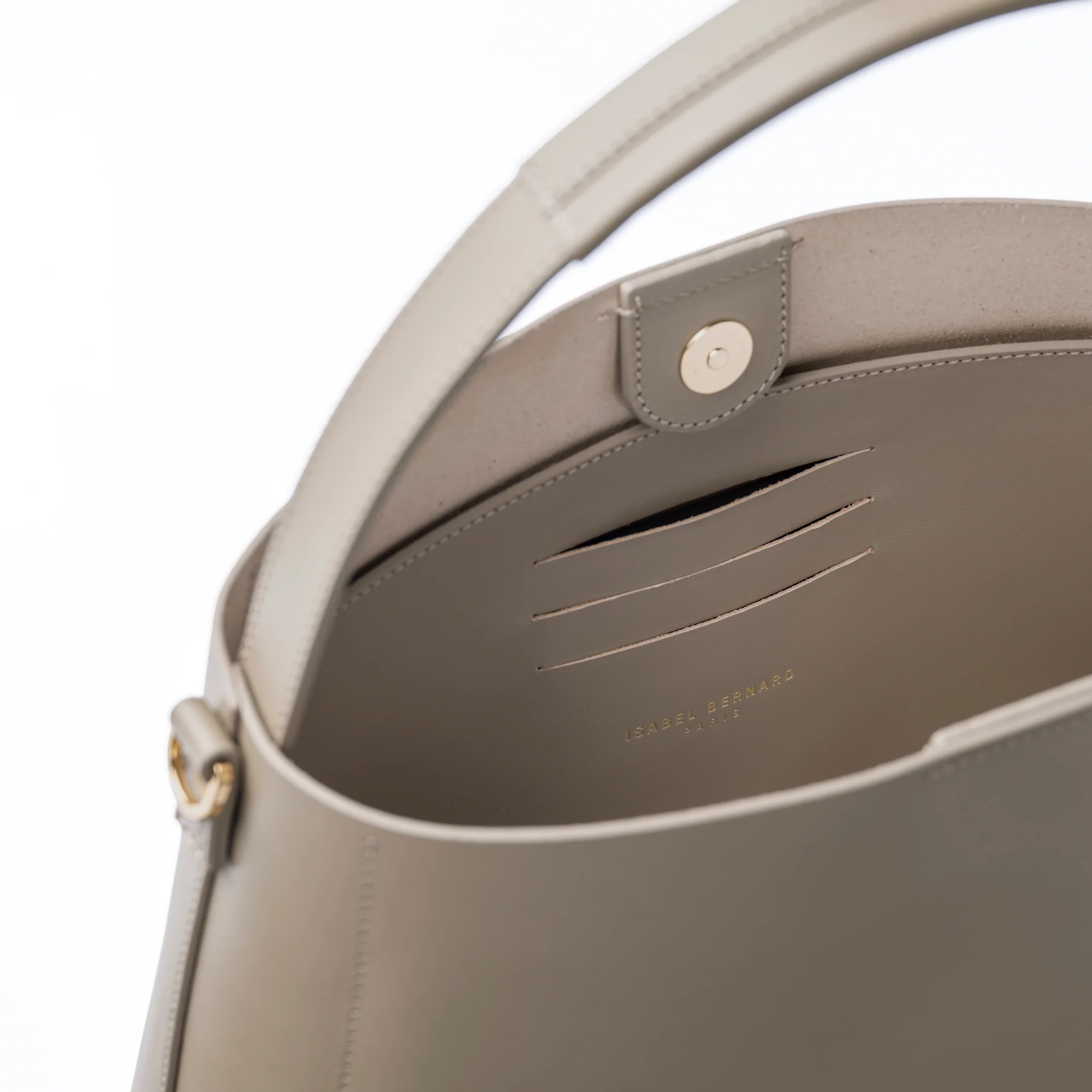 Montmartre Béatrice taupe vegetable tanned leather handbag - Image 7