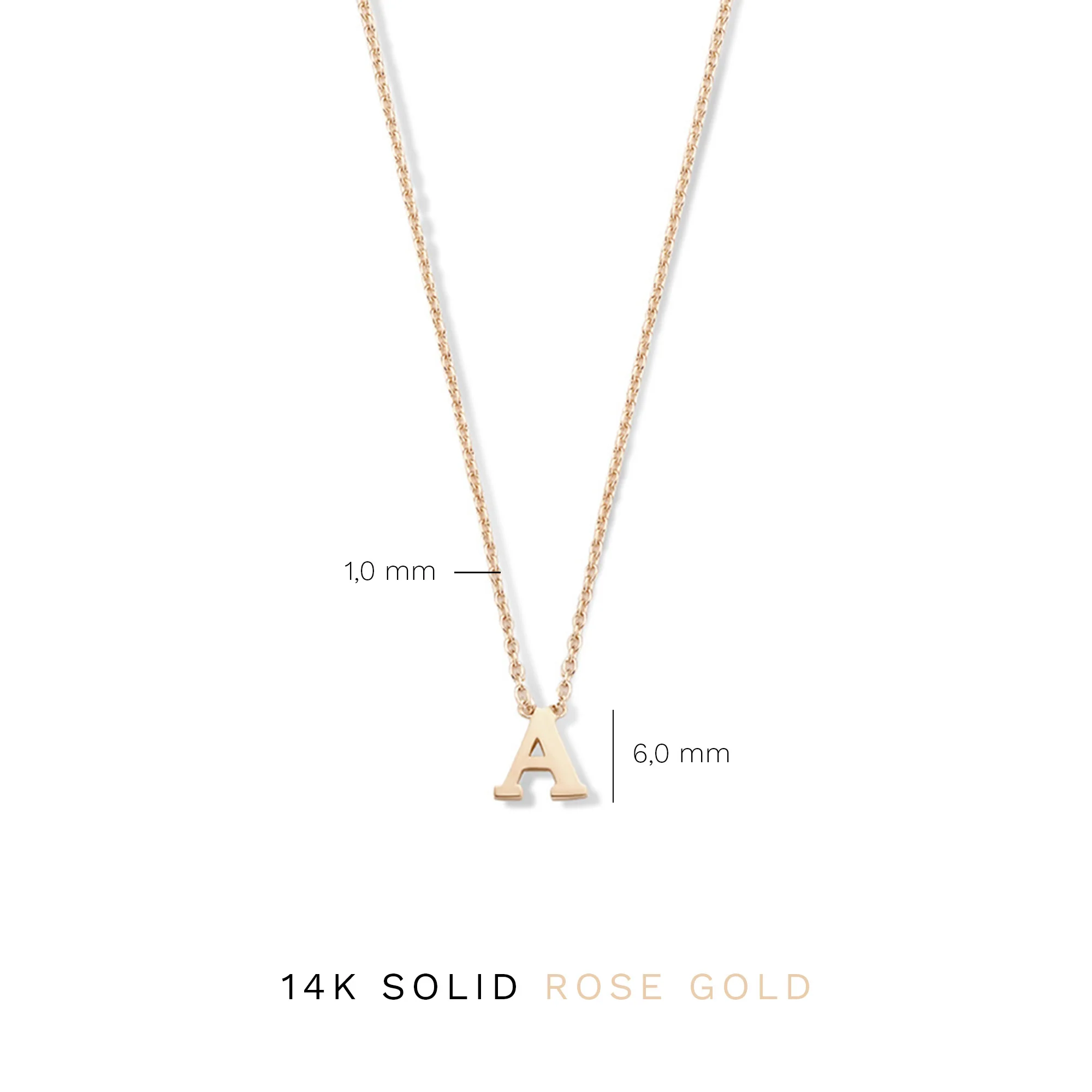 La Concorde Chloé 14 karat rose gold initial collier with letter - Image 8