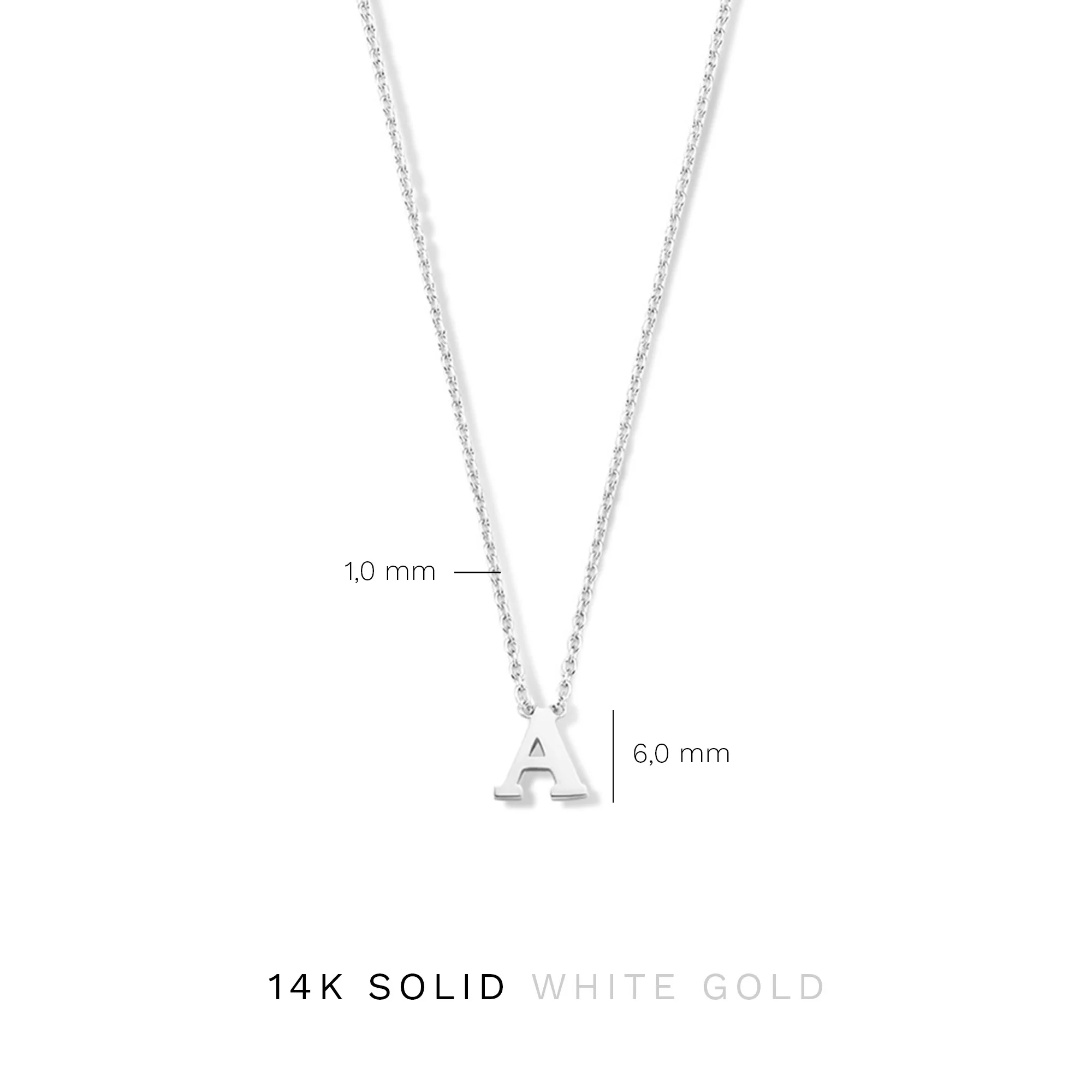 Saint Germain Chloé 14 karat white gold initial collier with letter - Image 10