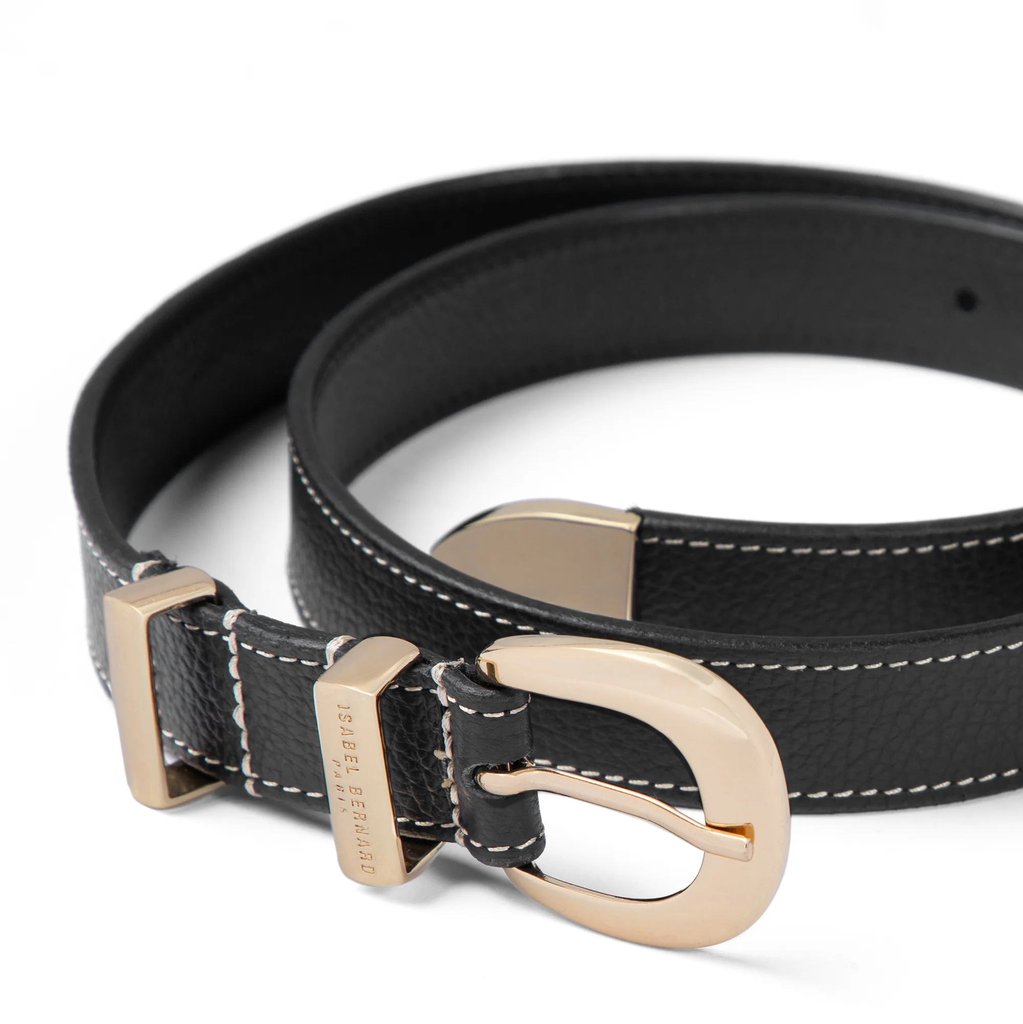 Rêveur Mathilde Black calfskin belt with gold-coloured buckle - Image 5