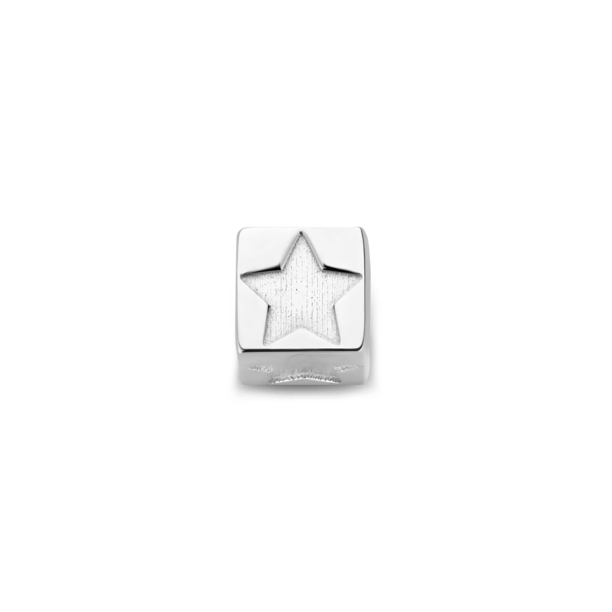 Saint Germain Felie 14 karat white gold cube charm with star