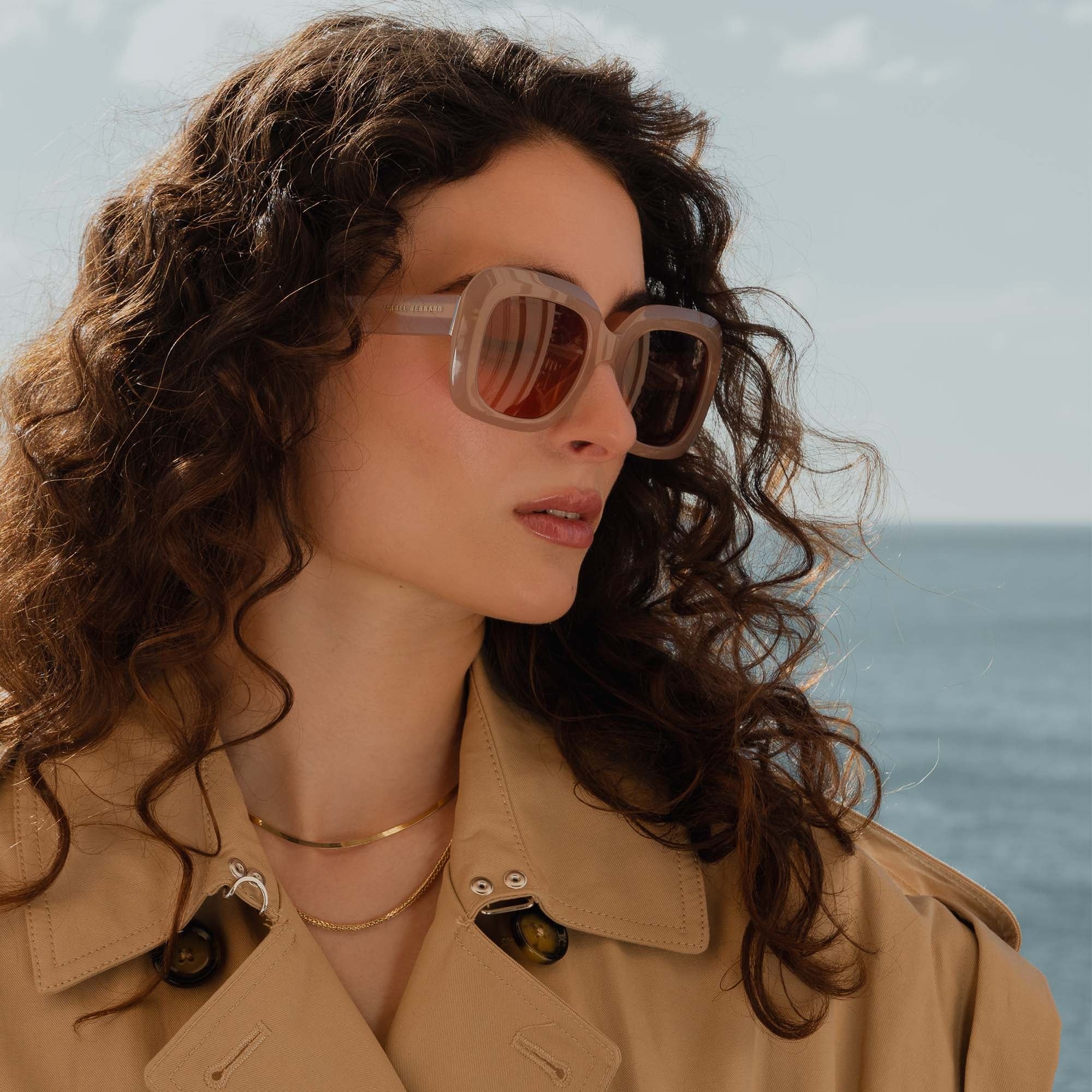 La Villette Rive soft pink square sunglasses - Image 4