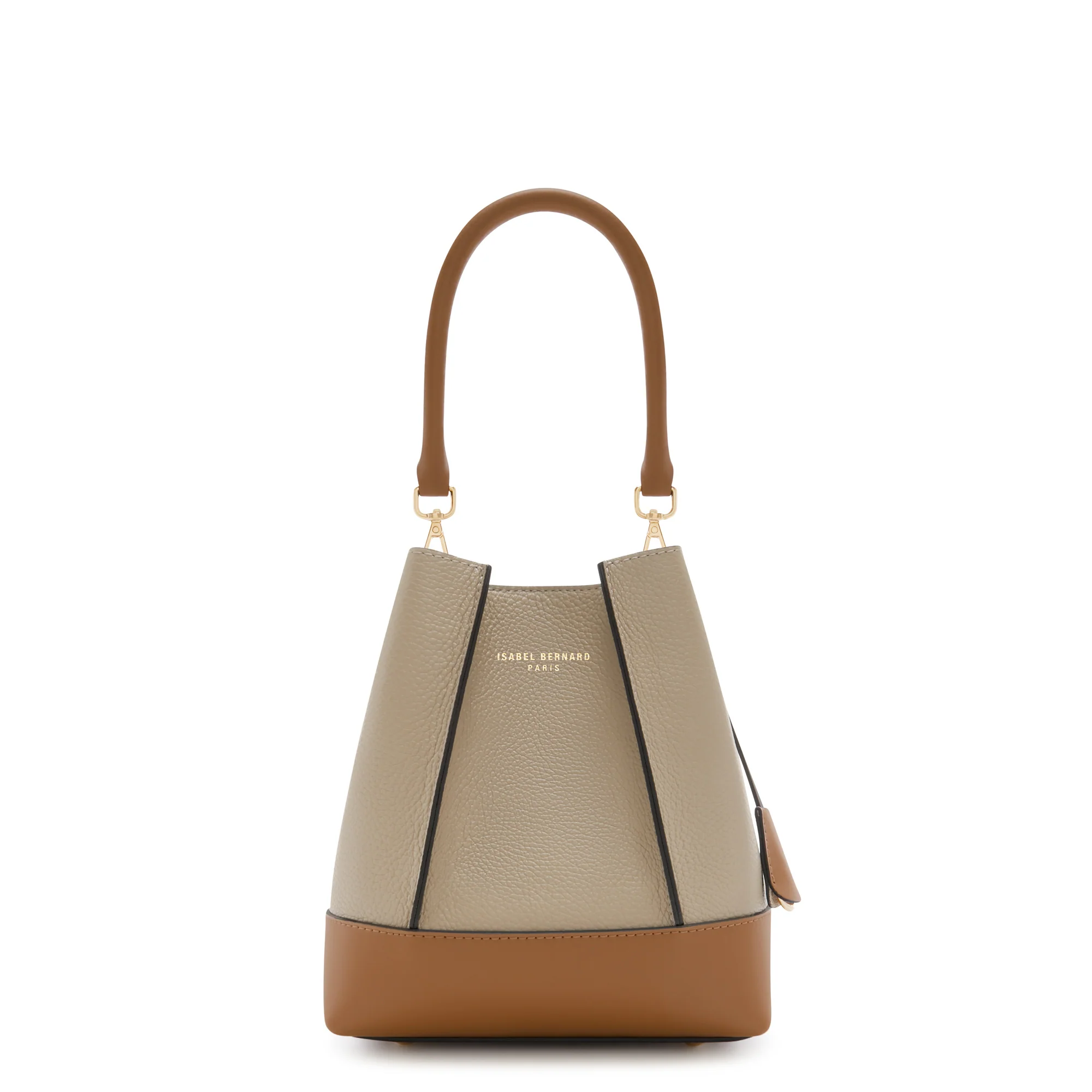 Femme Forte Minette taupe calfskin leather handbag