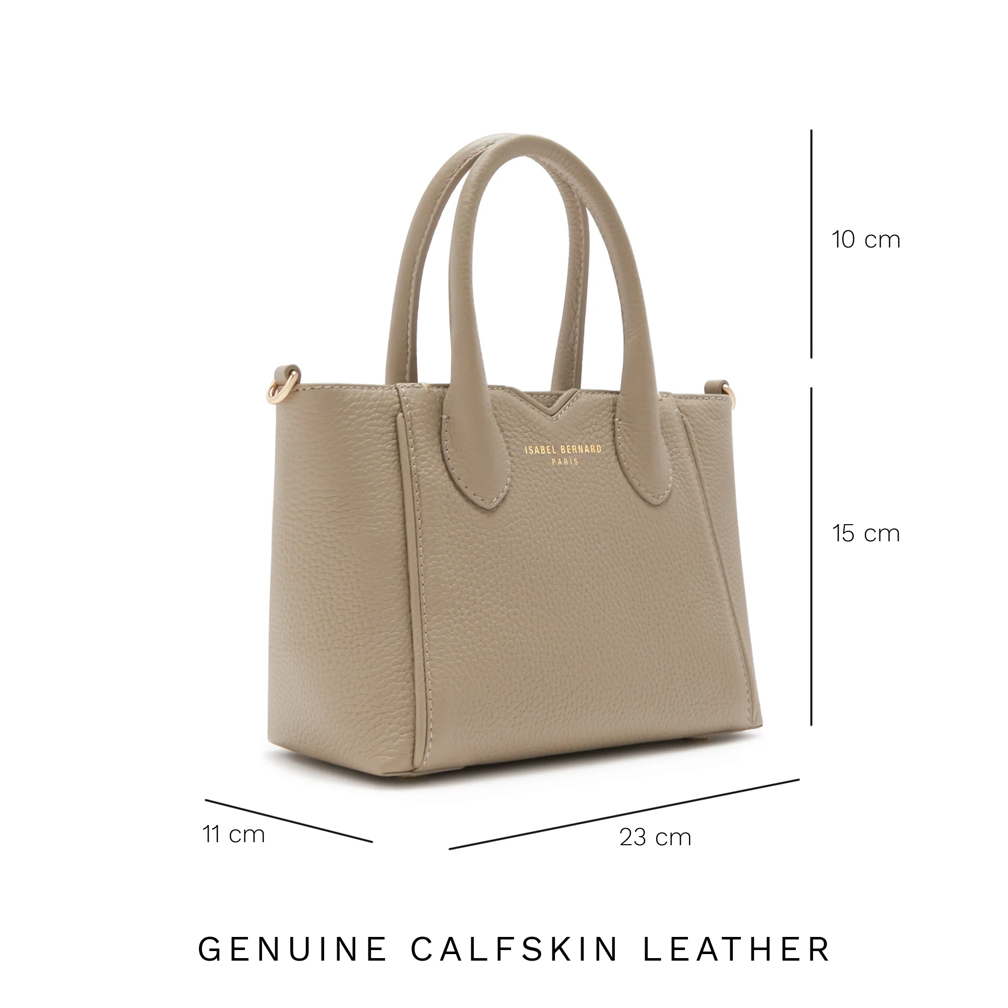 Honoré Cloe Mini taupe calfskin leather handbag - Image 9