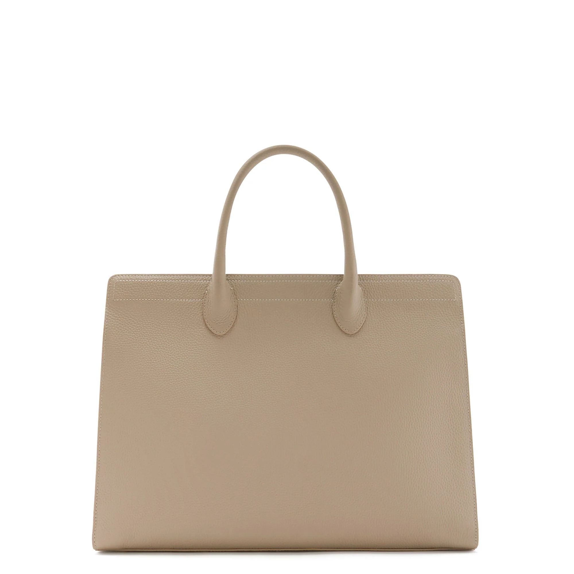 Honoré Nadine taupe calfskin leather handbag with 16.4 inch laptop pocket - Image 5