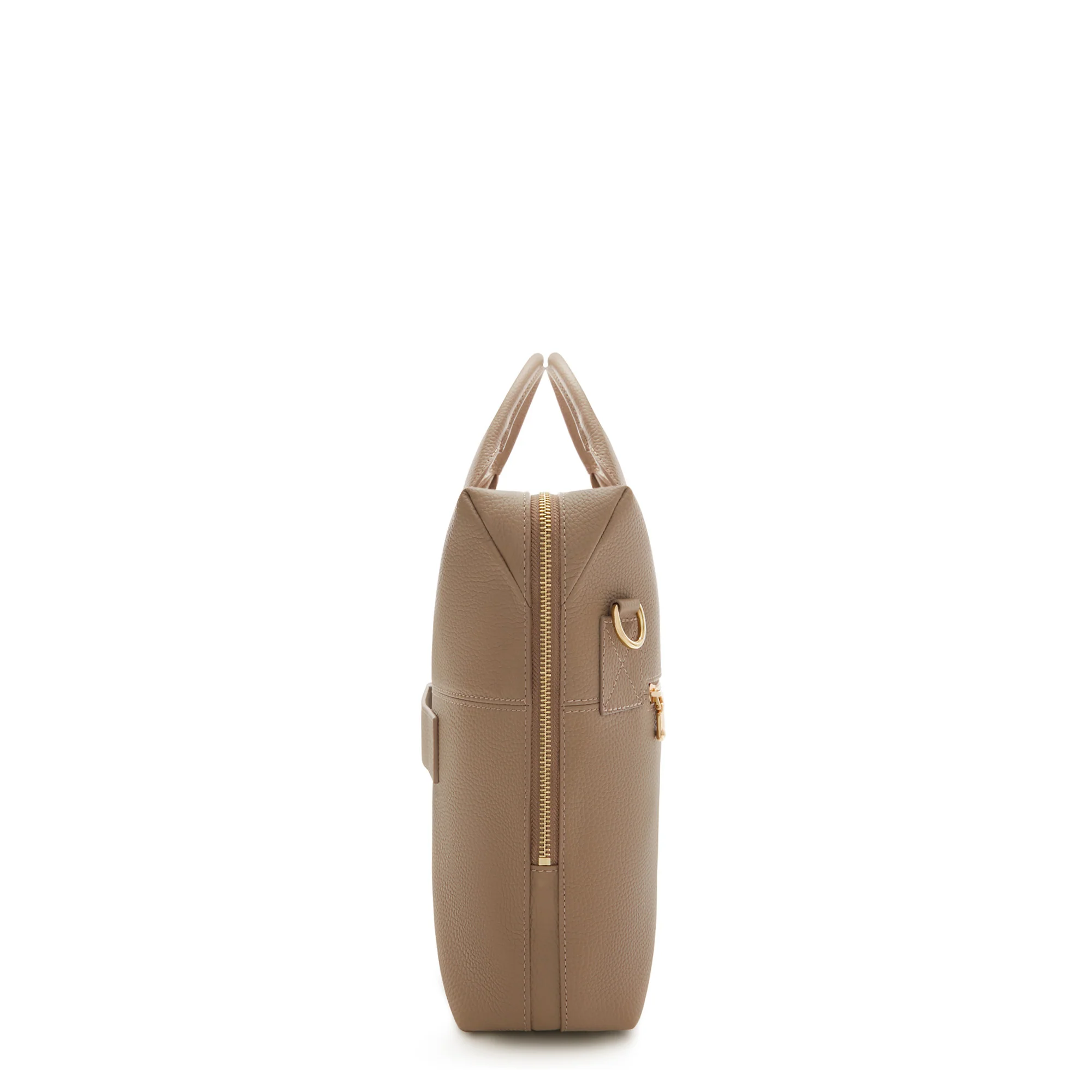 Honoré Anique taupe calfskin leather handbag with 16.4 inch laptop pocket - Image 4