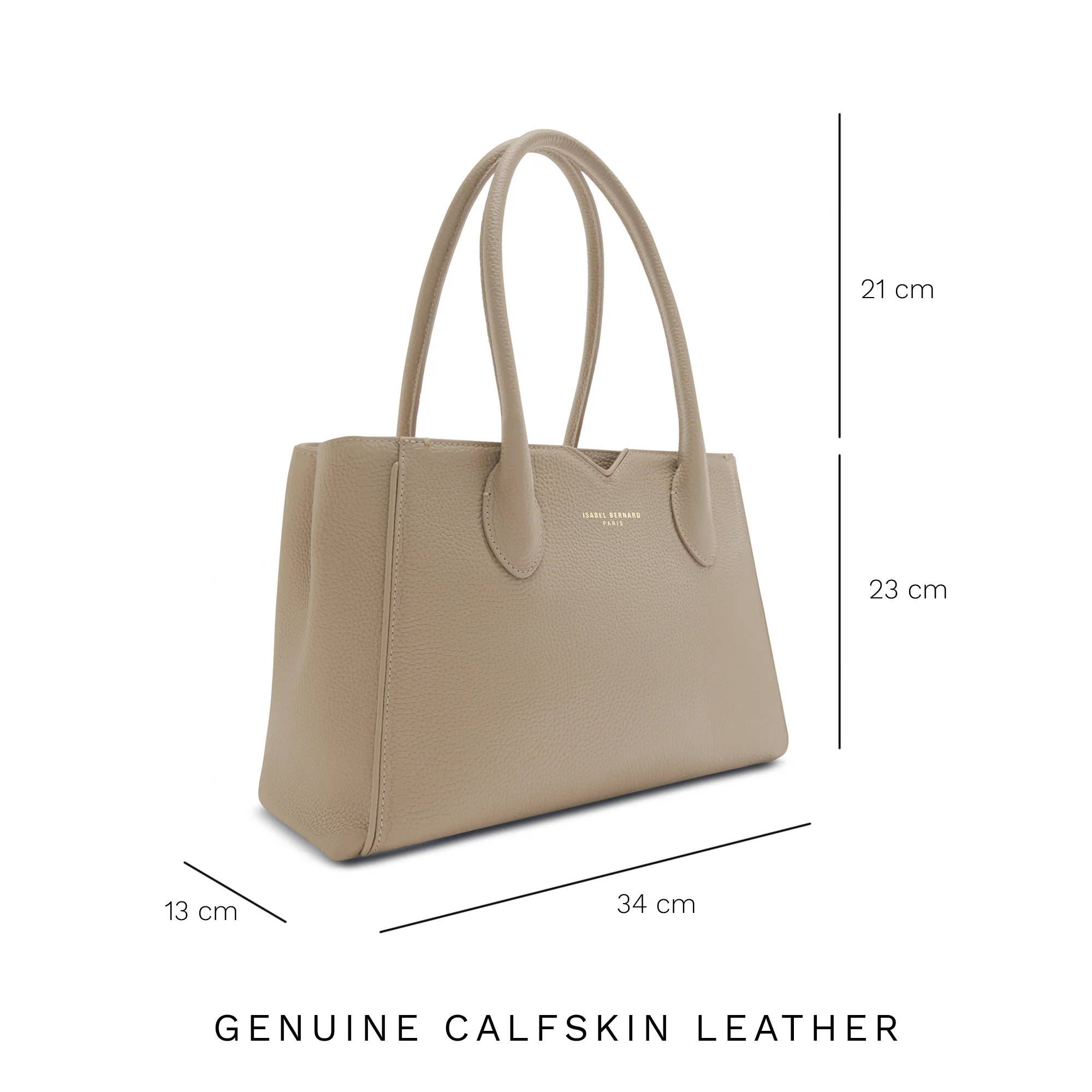 Honoré Cloe Midi taupe calfskin leather handbag - Image 8