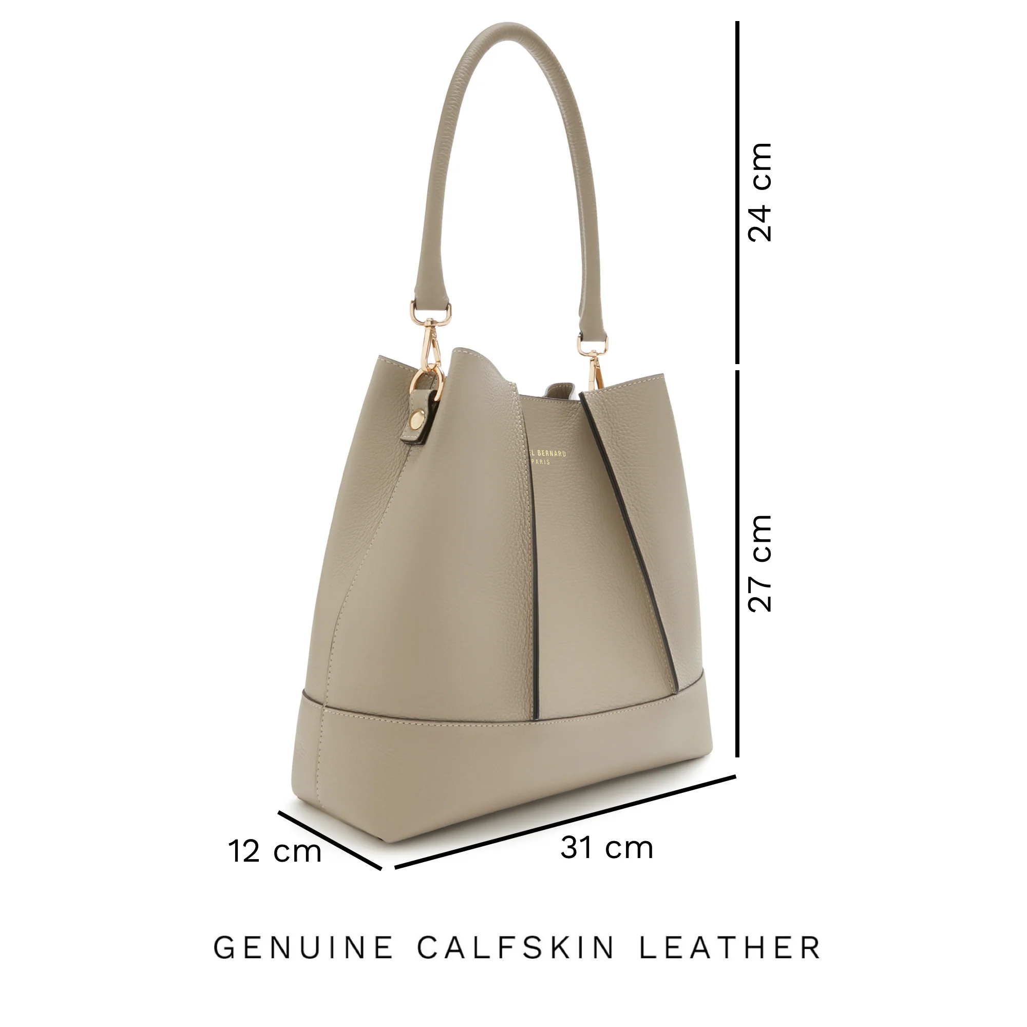 Femme Forte Macie taupe calfskin leather shoulder bag - Image 10