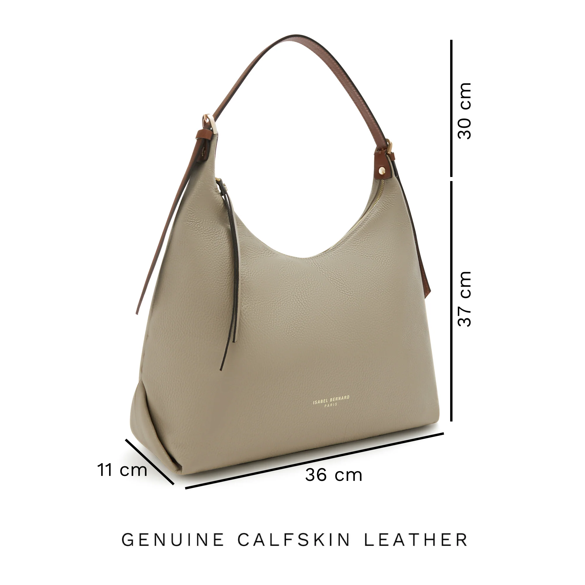 Honoré Muriel taupe calfskin leather shoulder bag - Image 8