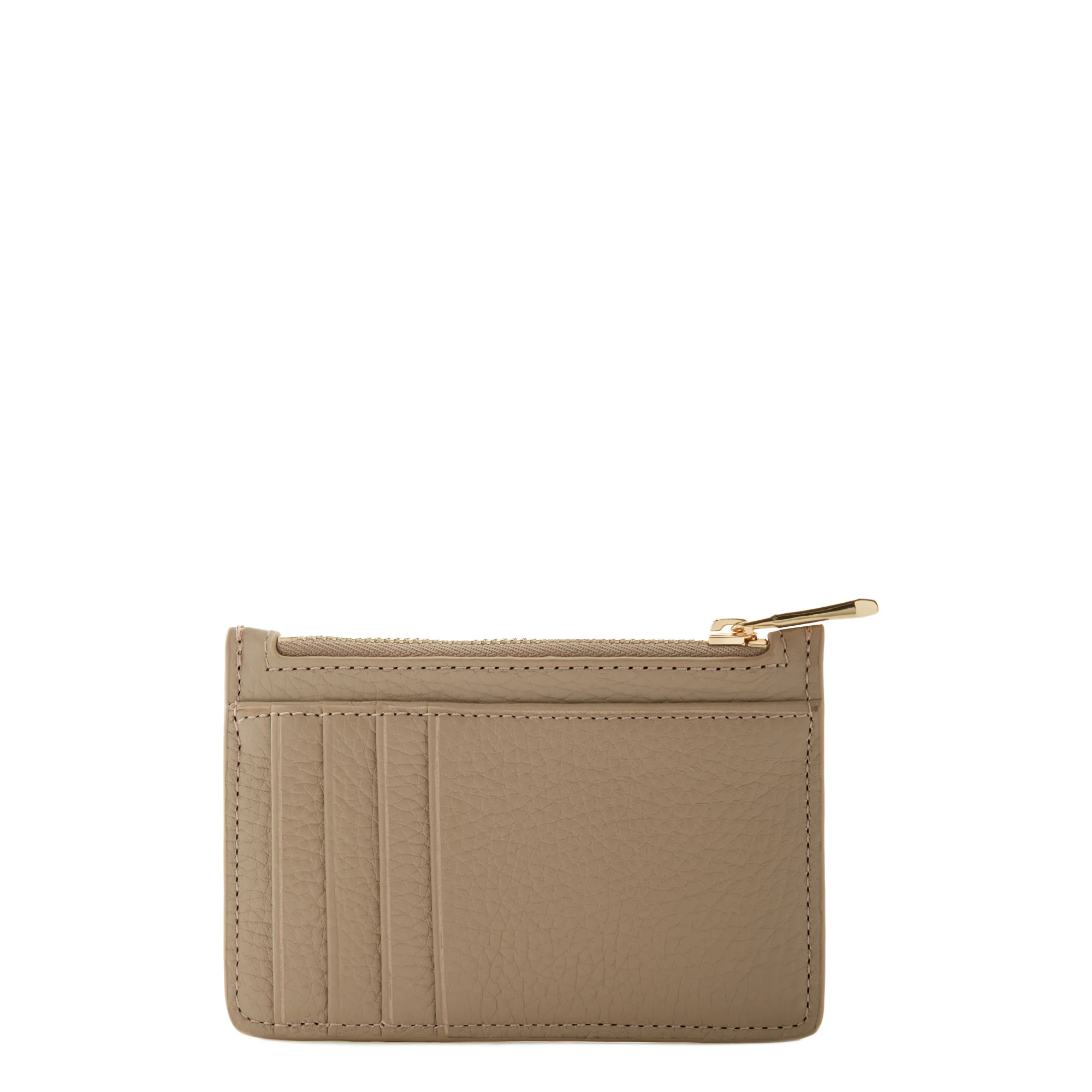 Honoré Aveline taupe calfskin leather card holder - Image 6