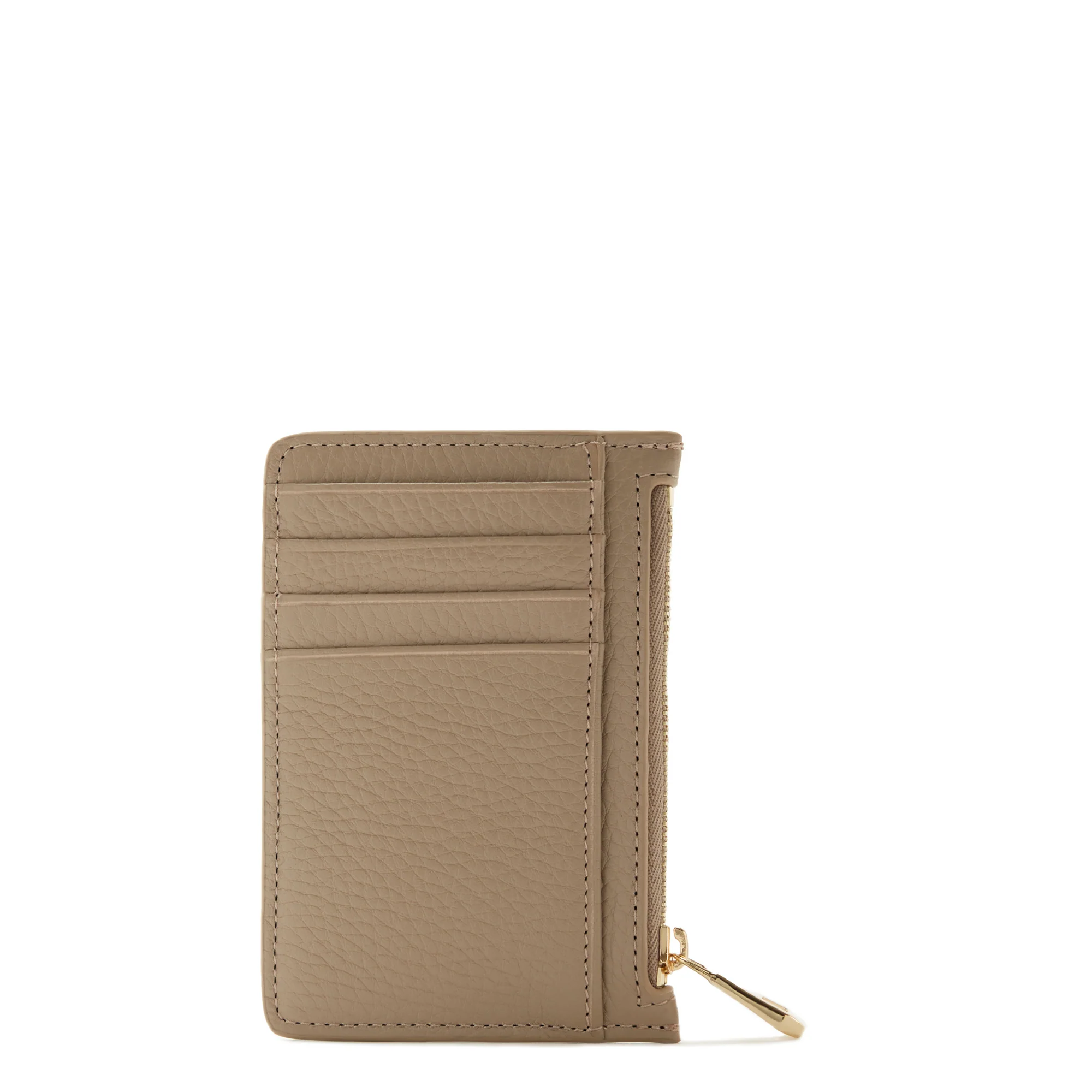 Honoré Aveline taupe calfskin leather card holder - Image 7