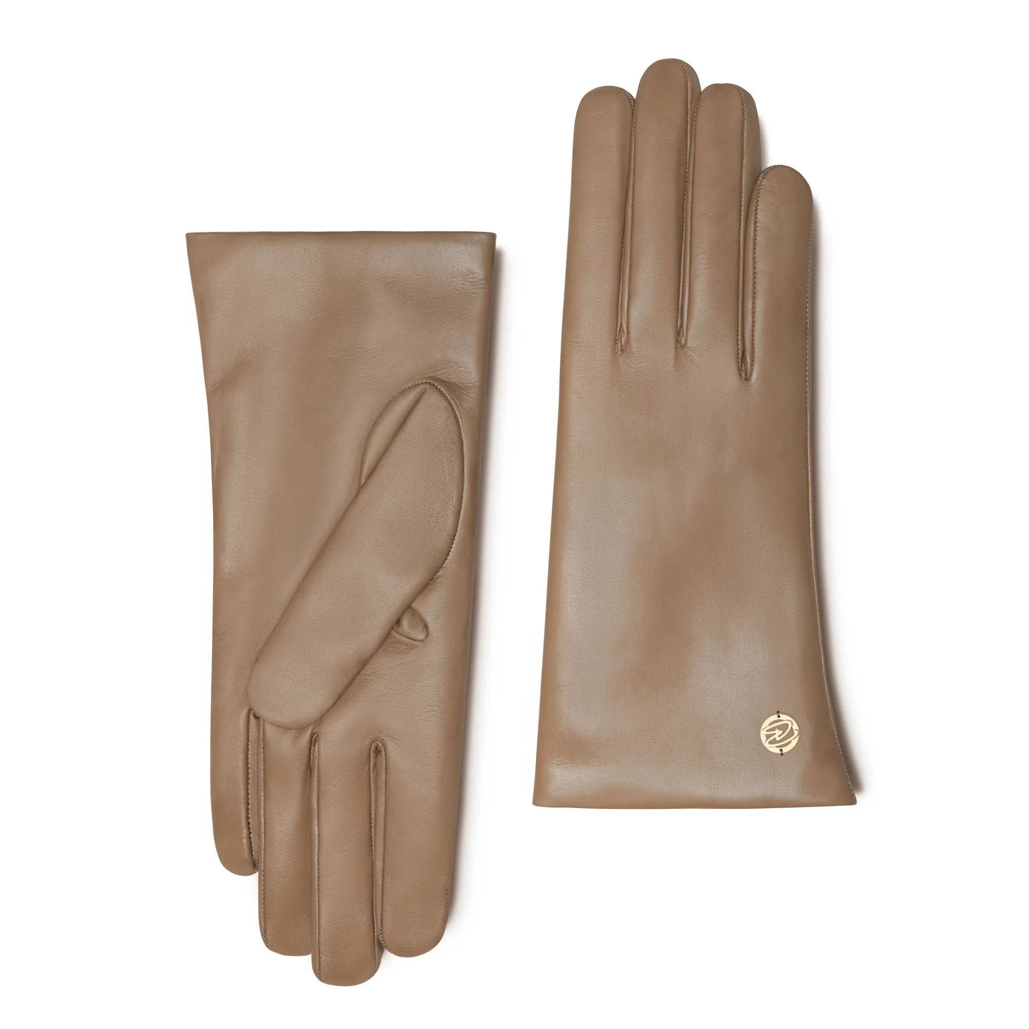Honoré Eleanor taupe goatskin leather gloves - Image 7