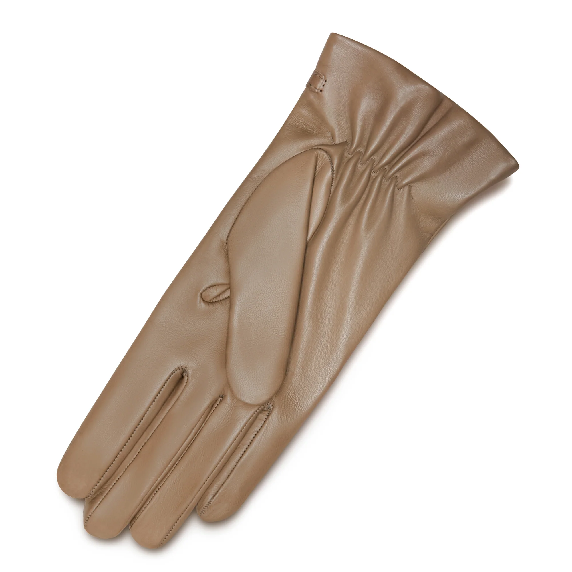 Honoré Marcelia taupe goatskin leather gloves - Image 3