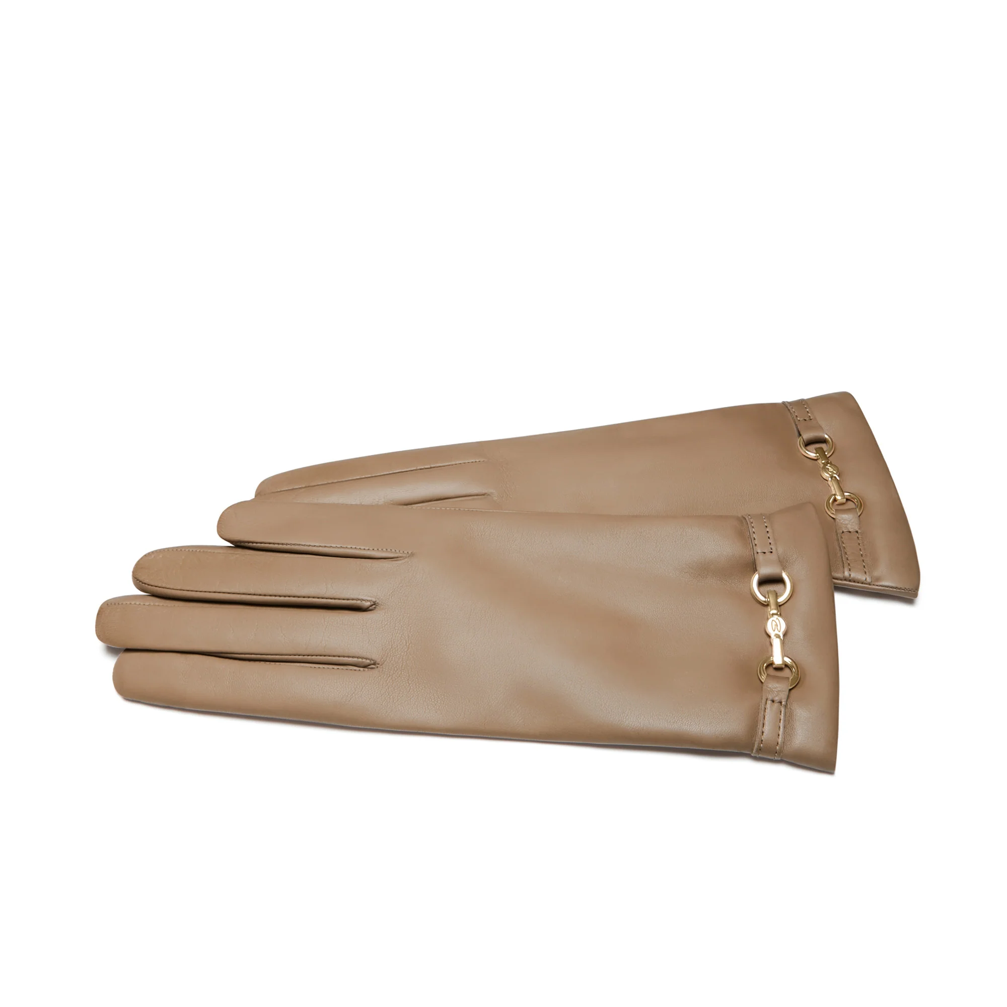 Honoré Marcelia taupe goatskin leather gloves - Image 4