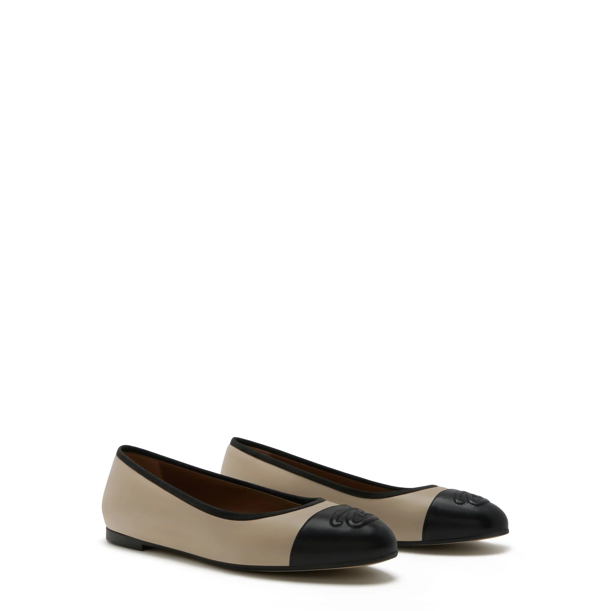 Vendôme Ynes taupe calfskin leather ballerinas - Image 4