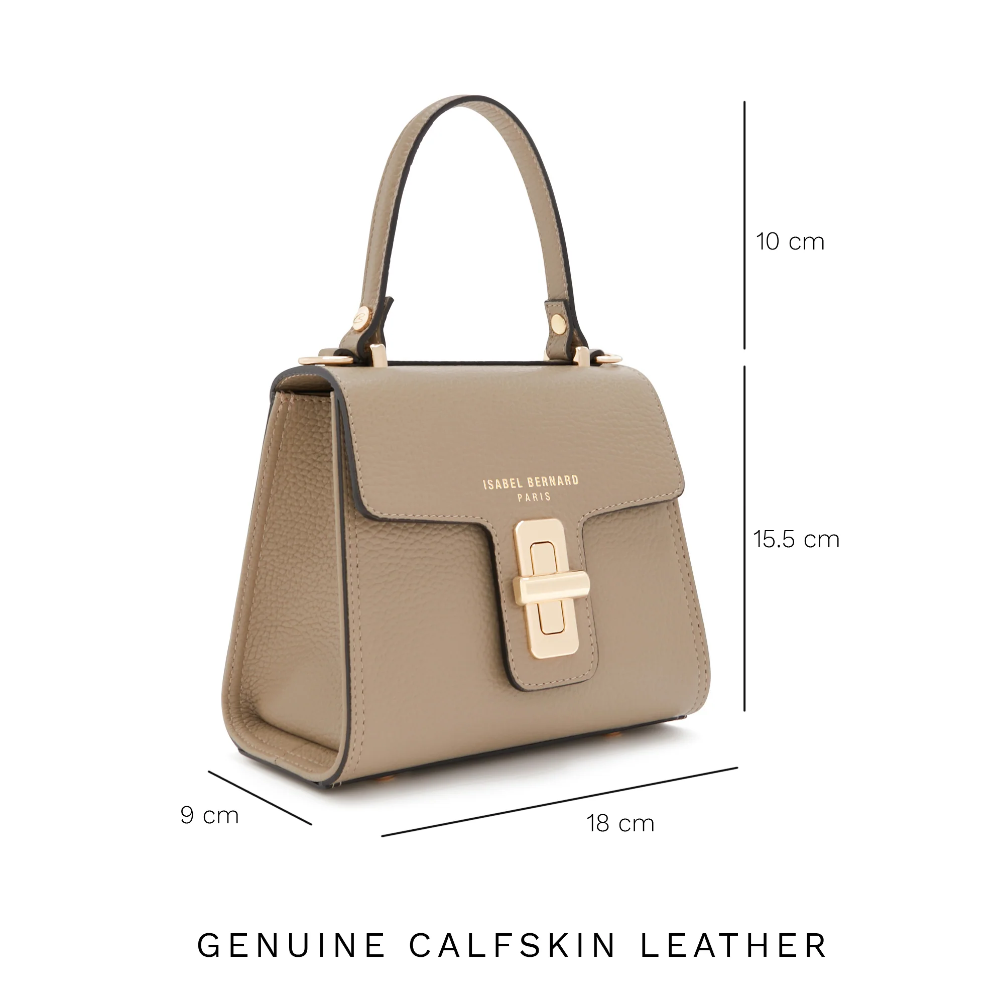 Femme Forte Simone Mini taupe leather handbag calfskin leather - Image 8