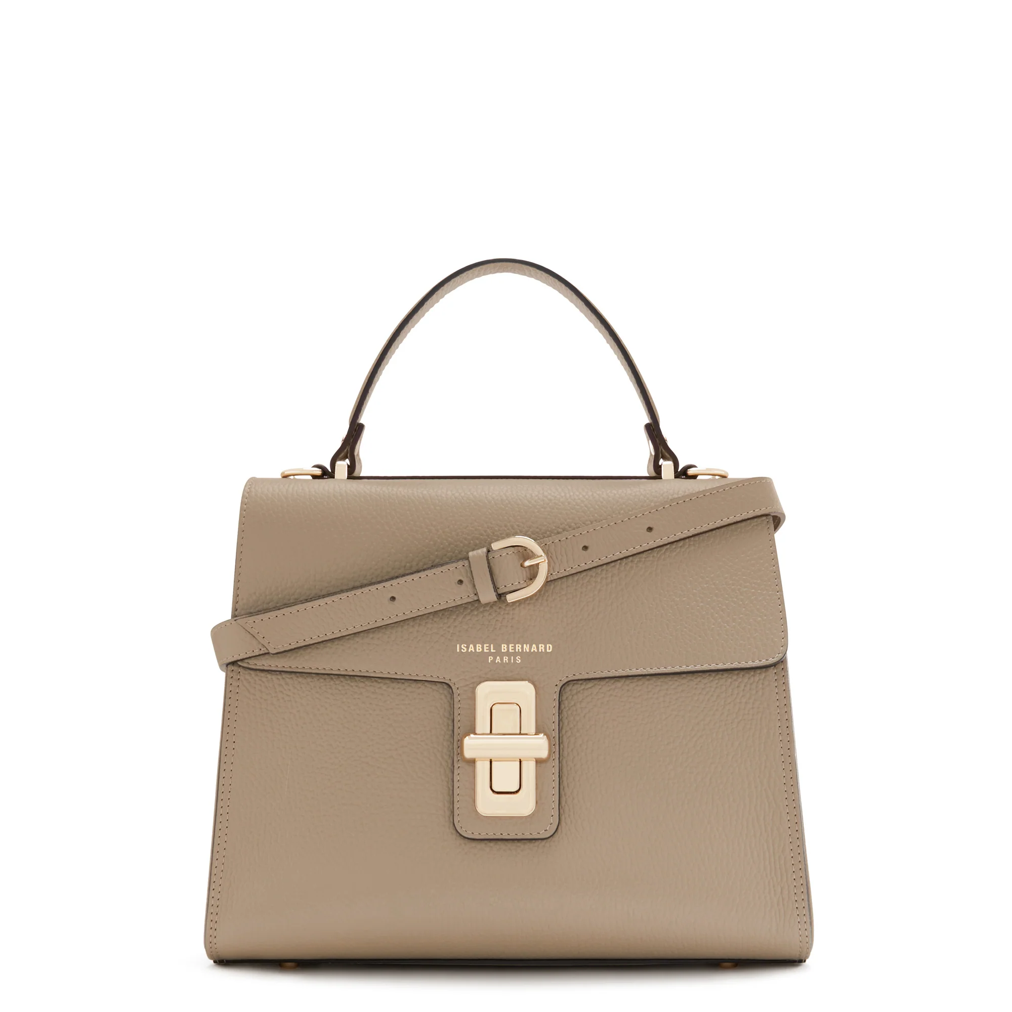 Femme Forte Simone Midi taupe leather handbag calfskin leather