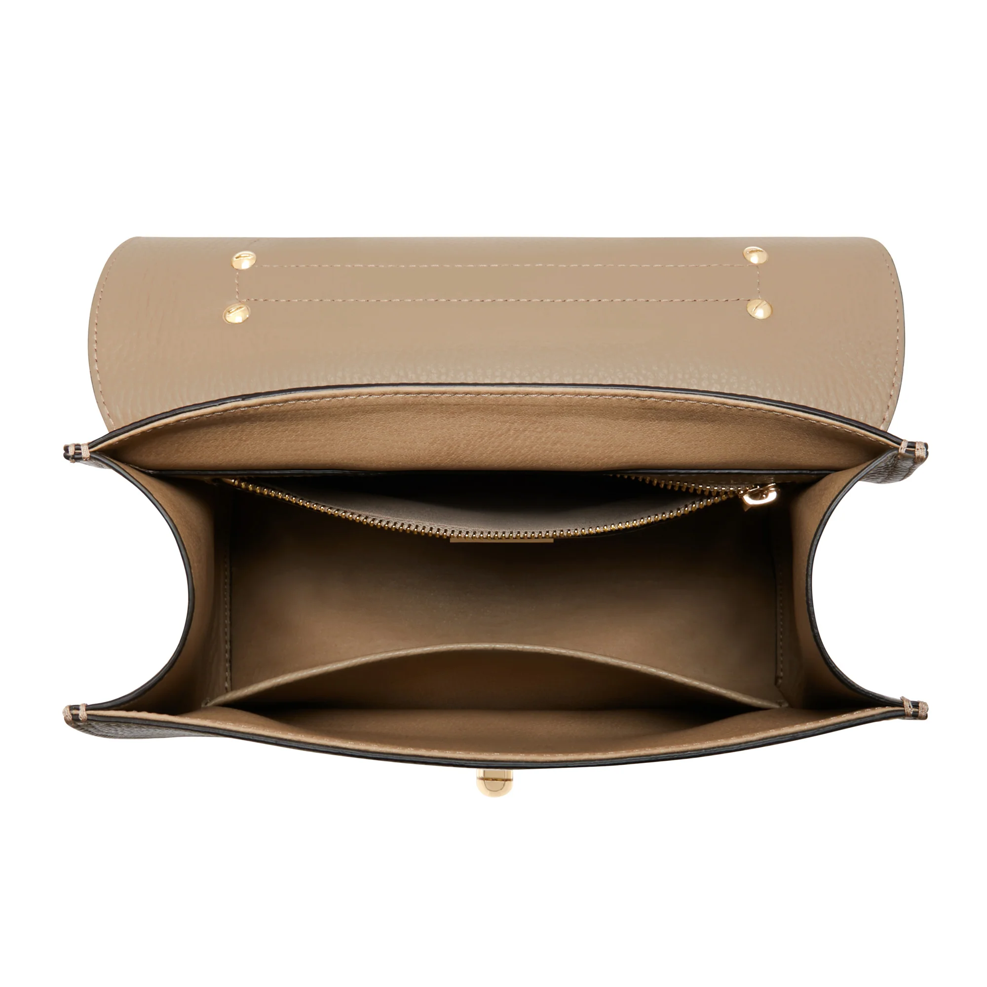 Femme Forte Simone Midi taupe leather handbag calfskin leather - Image 9