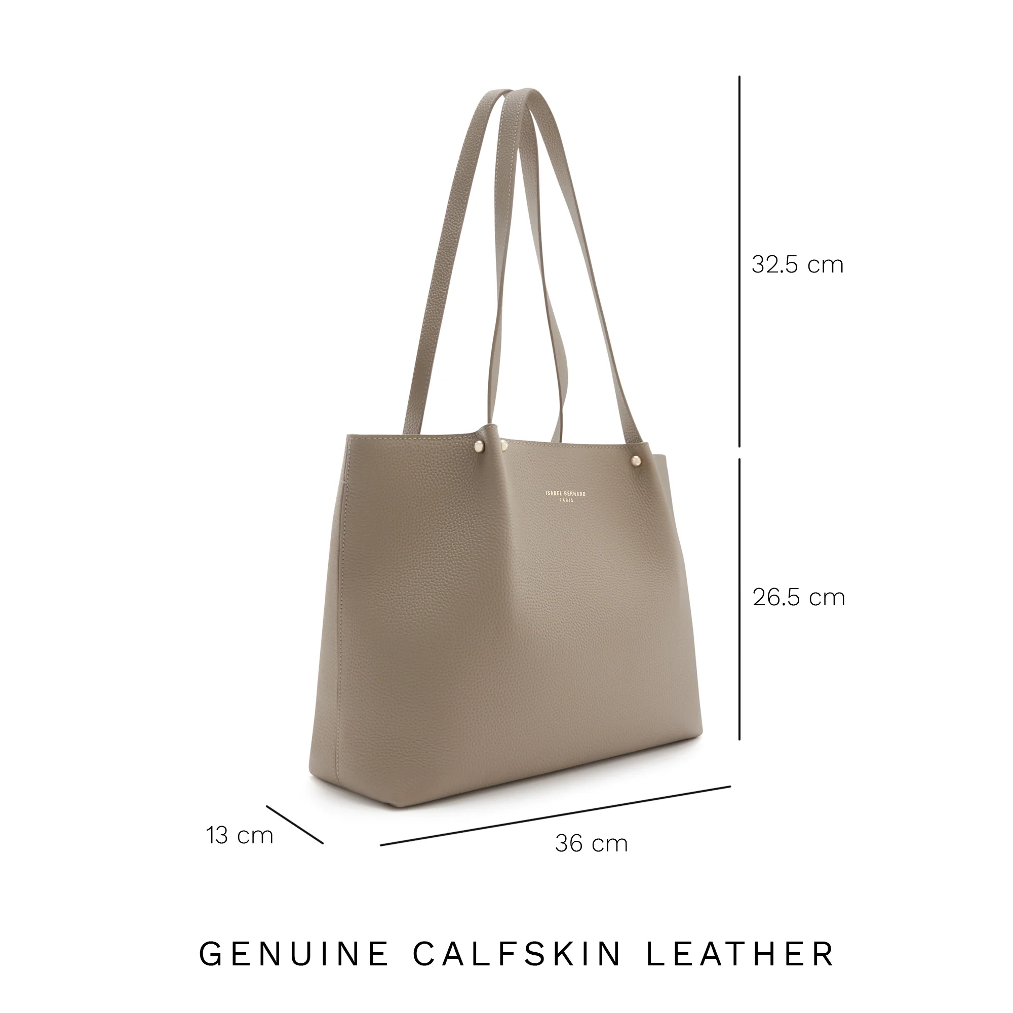 Honoré Nata taupe leather shopper calfskin leather - Image 11