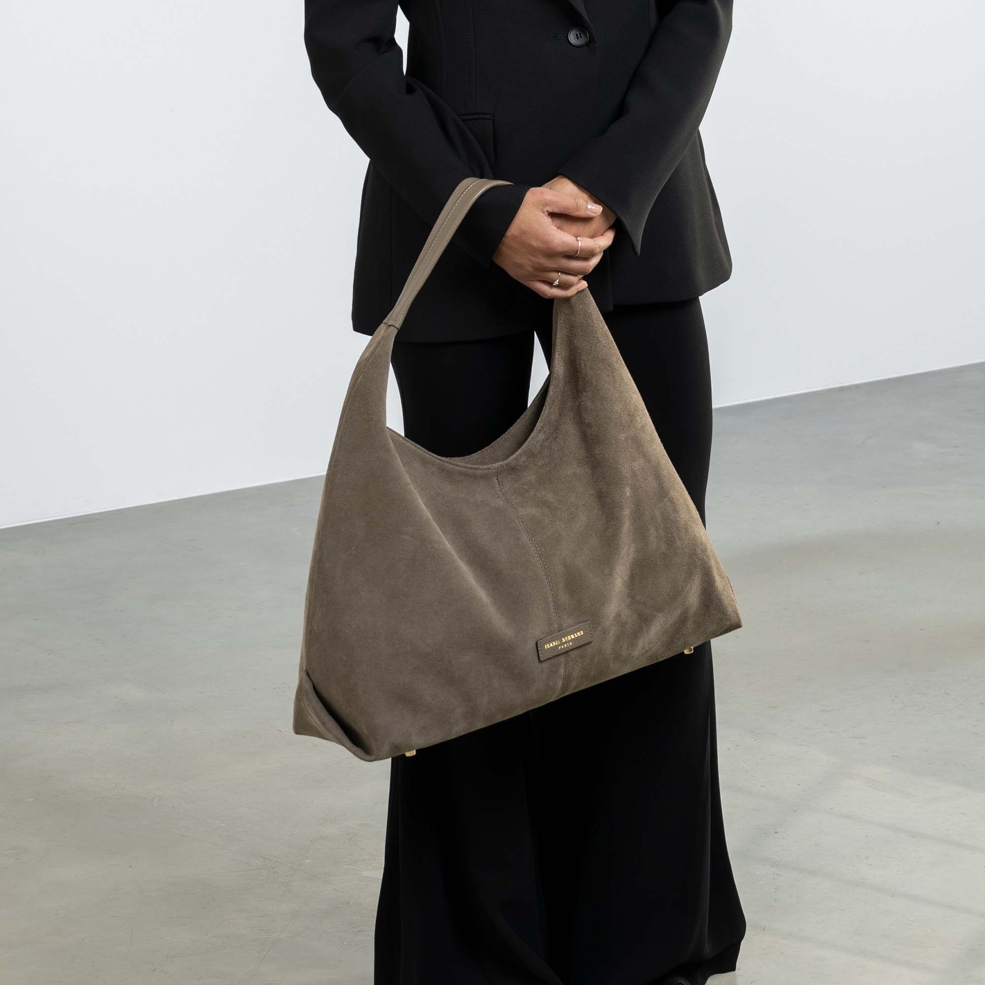 Honoré Grace taupe suede shoulder bag - Image 3