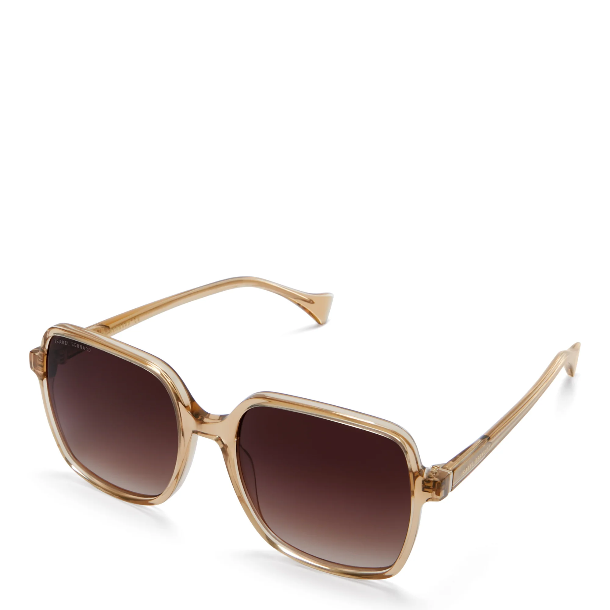 La Villette Rene transparent beige square sunglasses with brown lenses