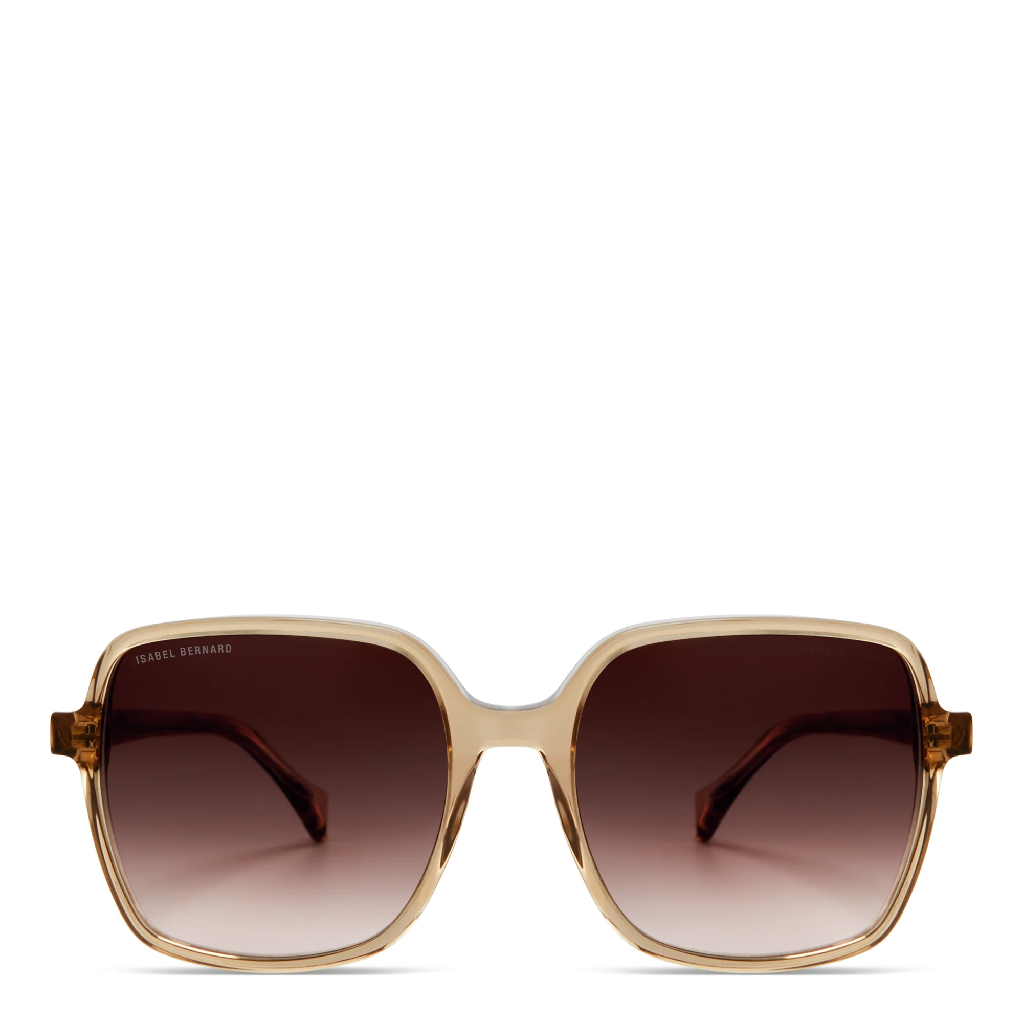 La Villette Rene transparent beige square sunglasses with brown lenses - Image 4